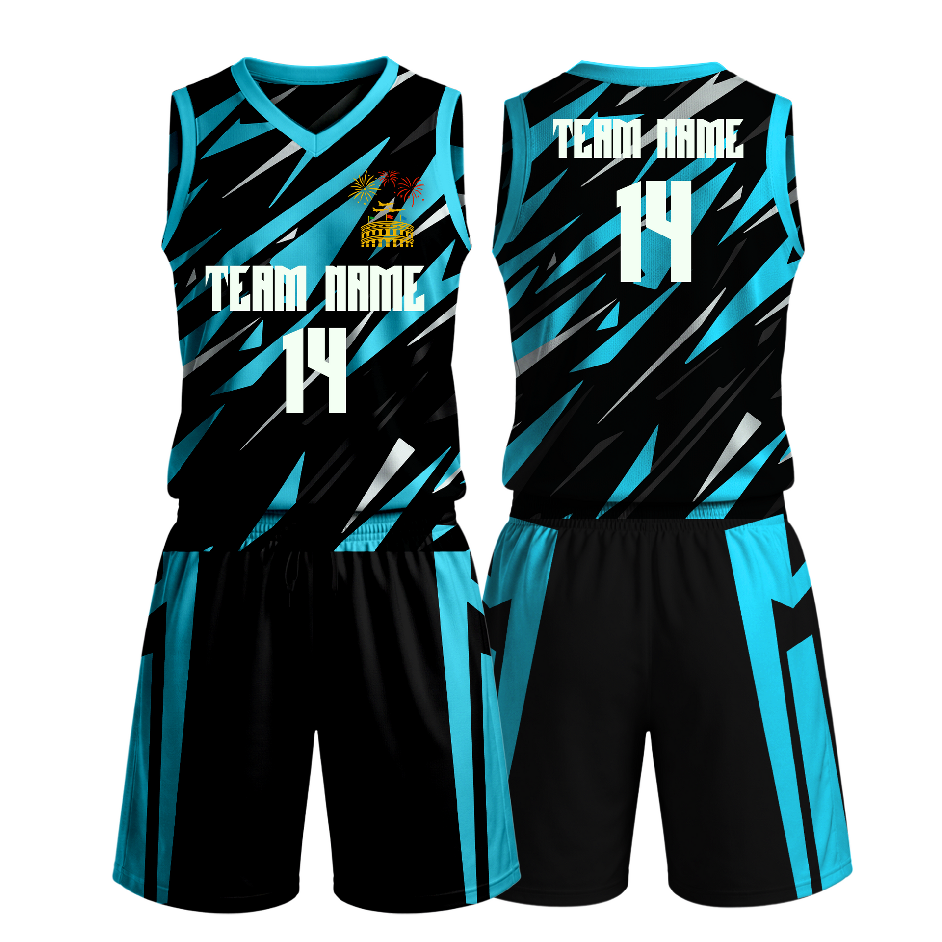 Basketball Teal Trim Design