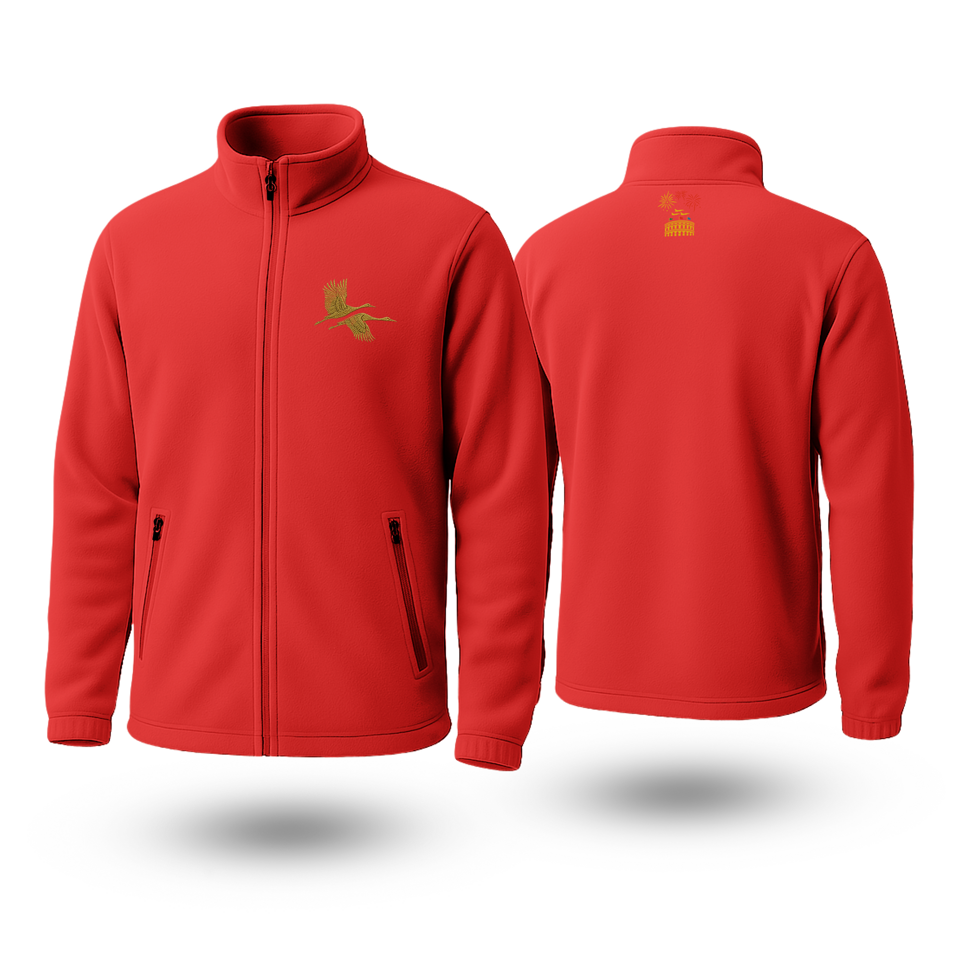 Double Crane Black Fleece Zipper