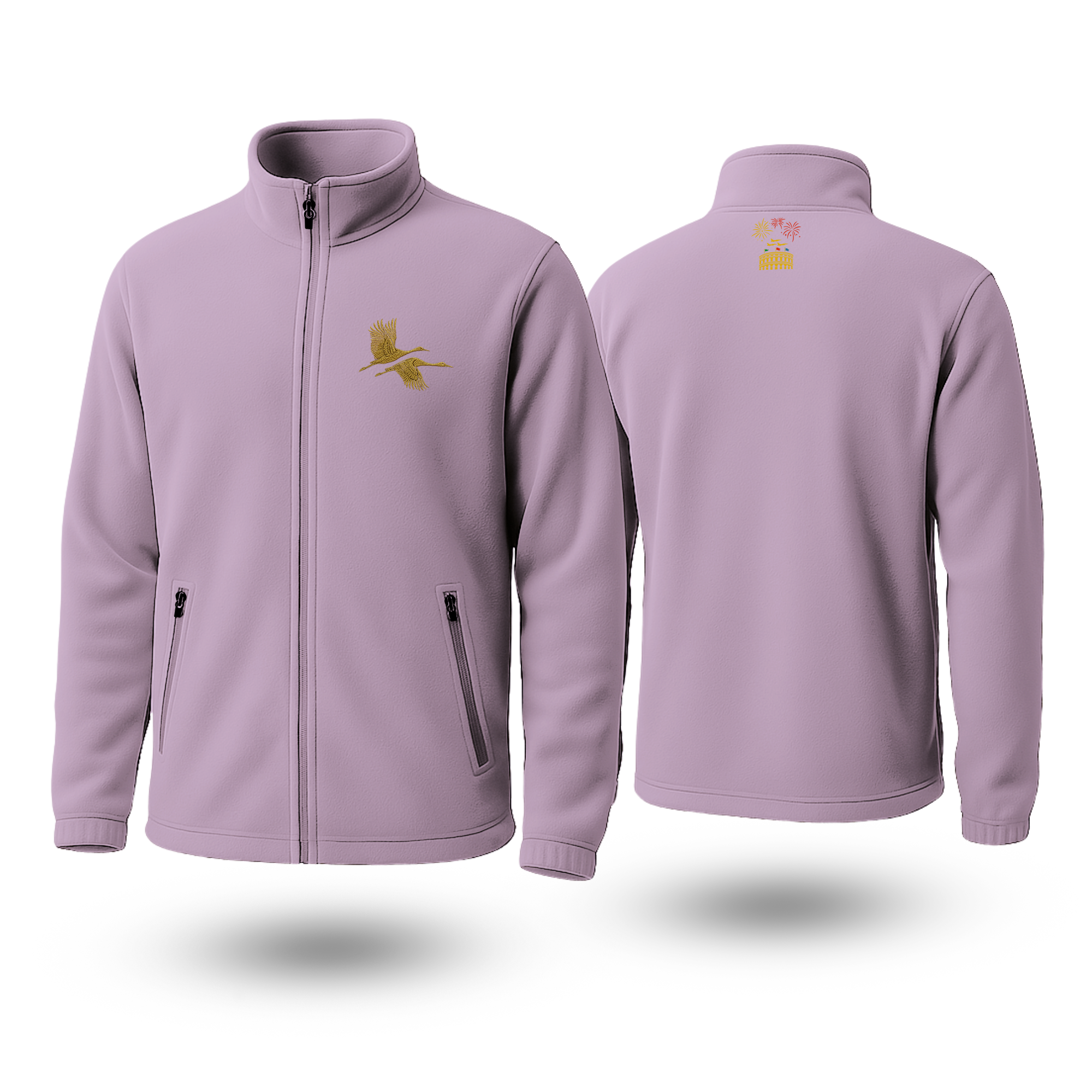 Double Crane Black Fleece Zipper