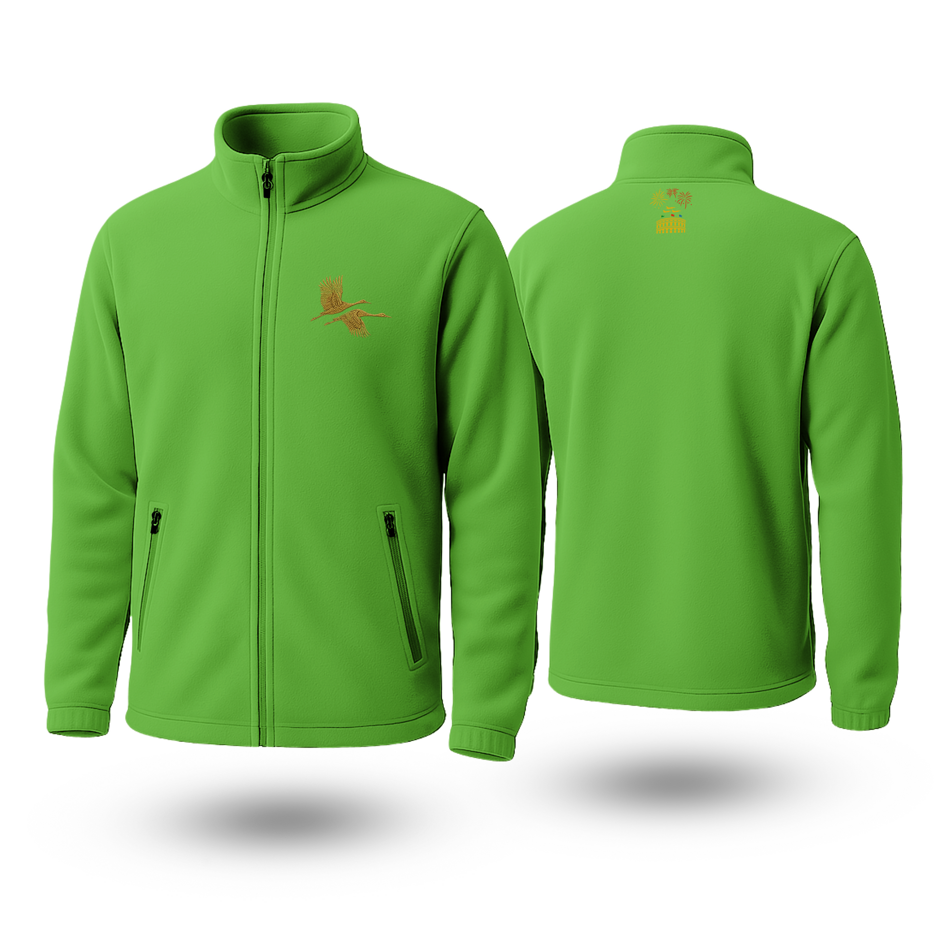 Double Crane Black Fleece Zipper