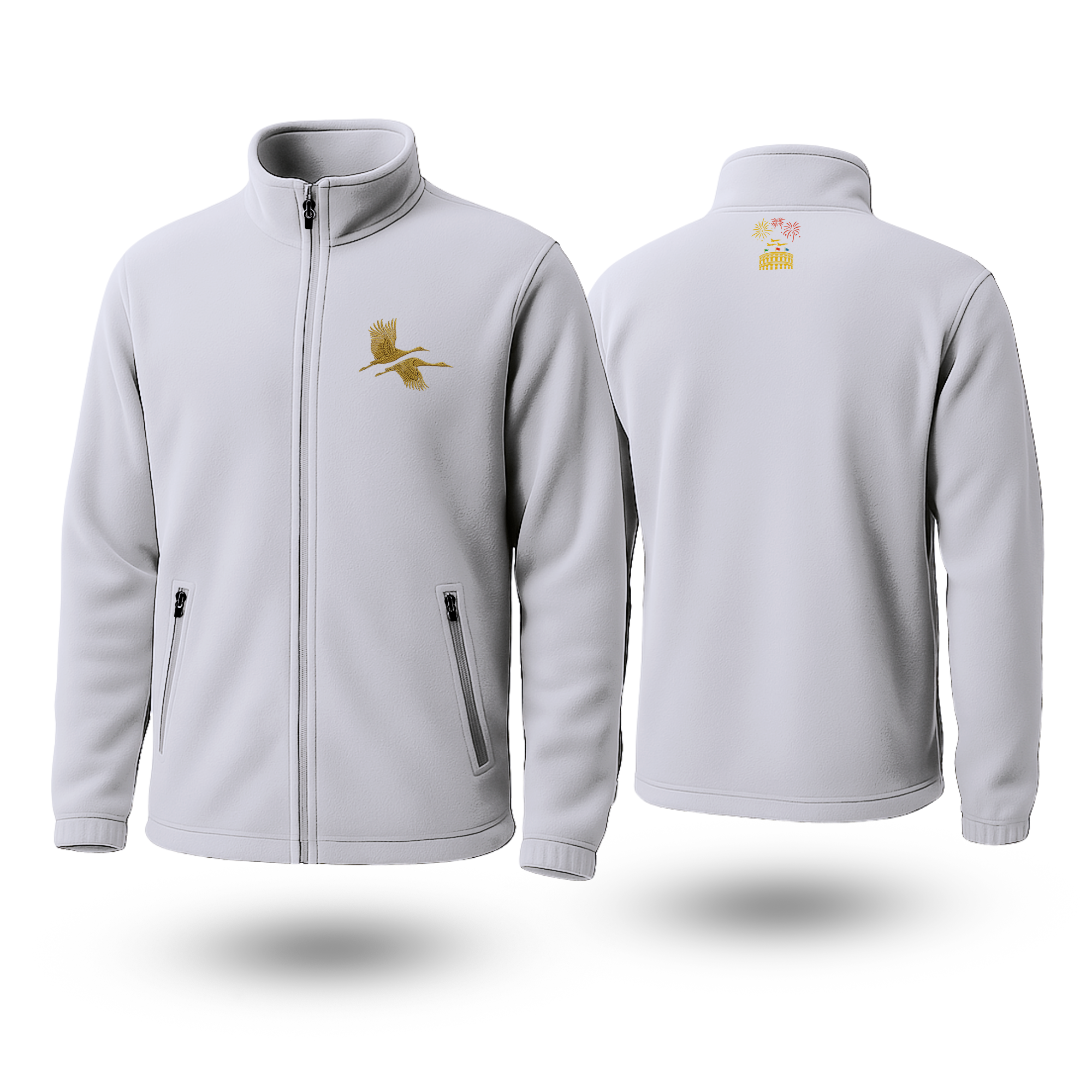 Double Crane Black Fleece Zipper