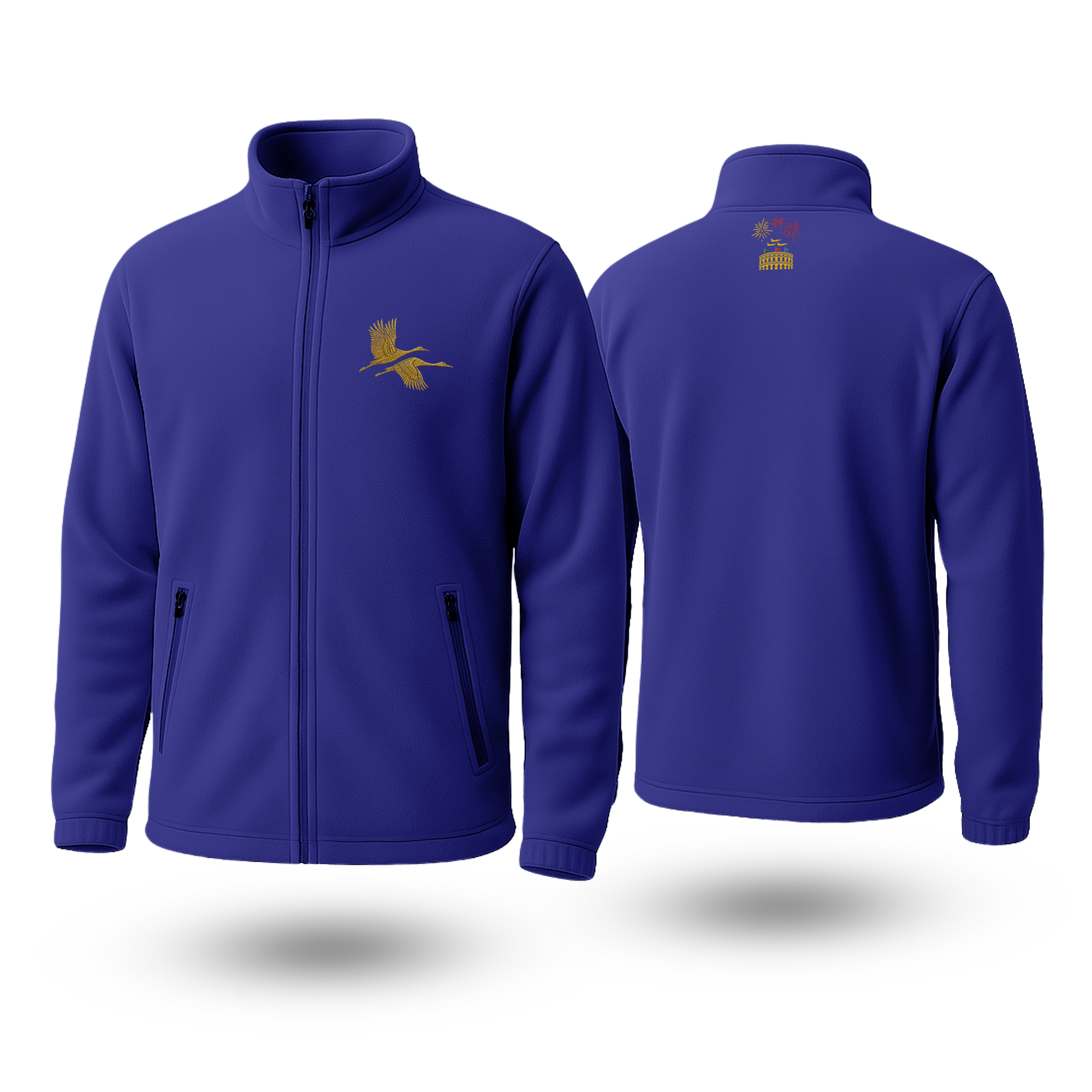 Double Crane Black Fleece Zipper