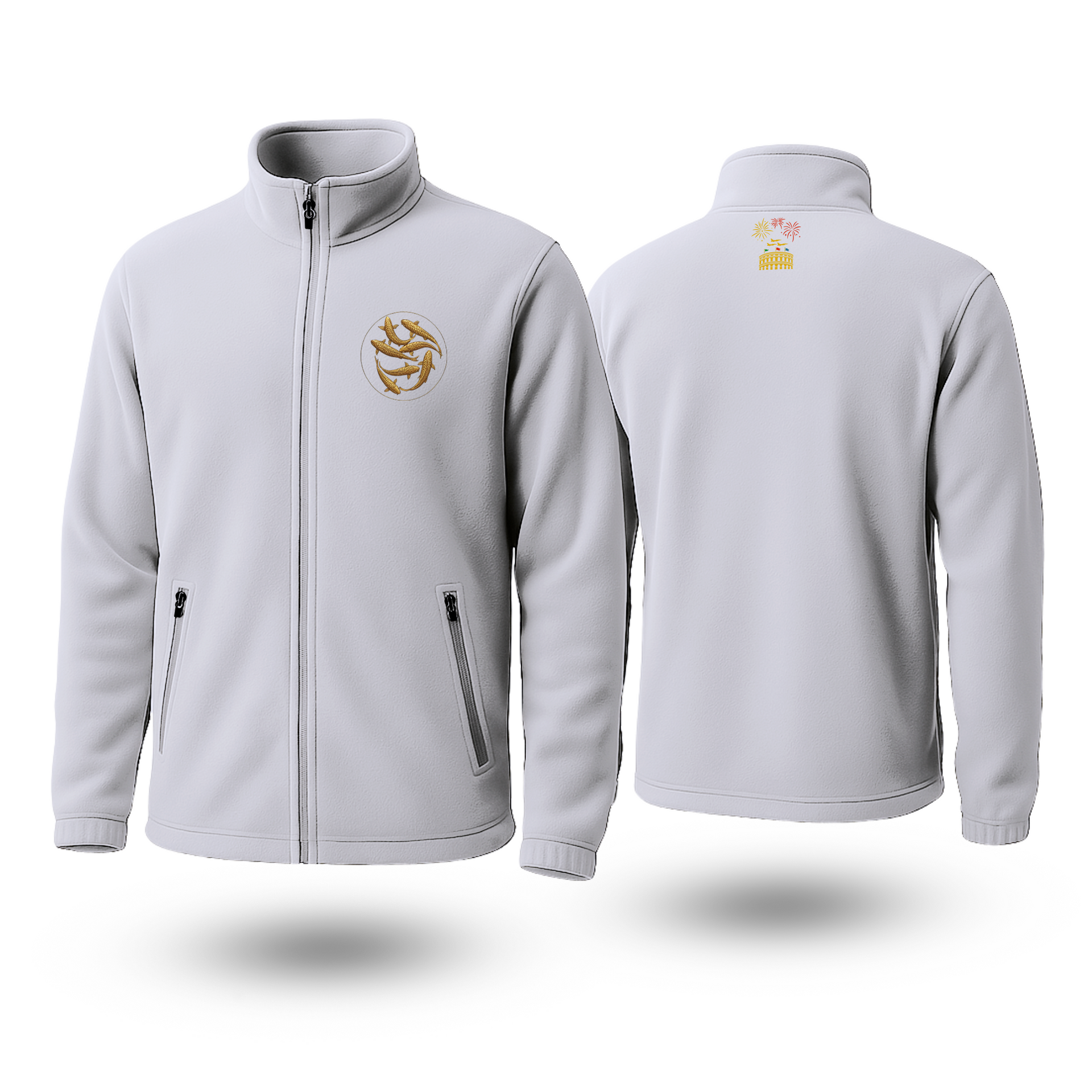 Fishes Black Fleece Zipper