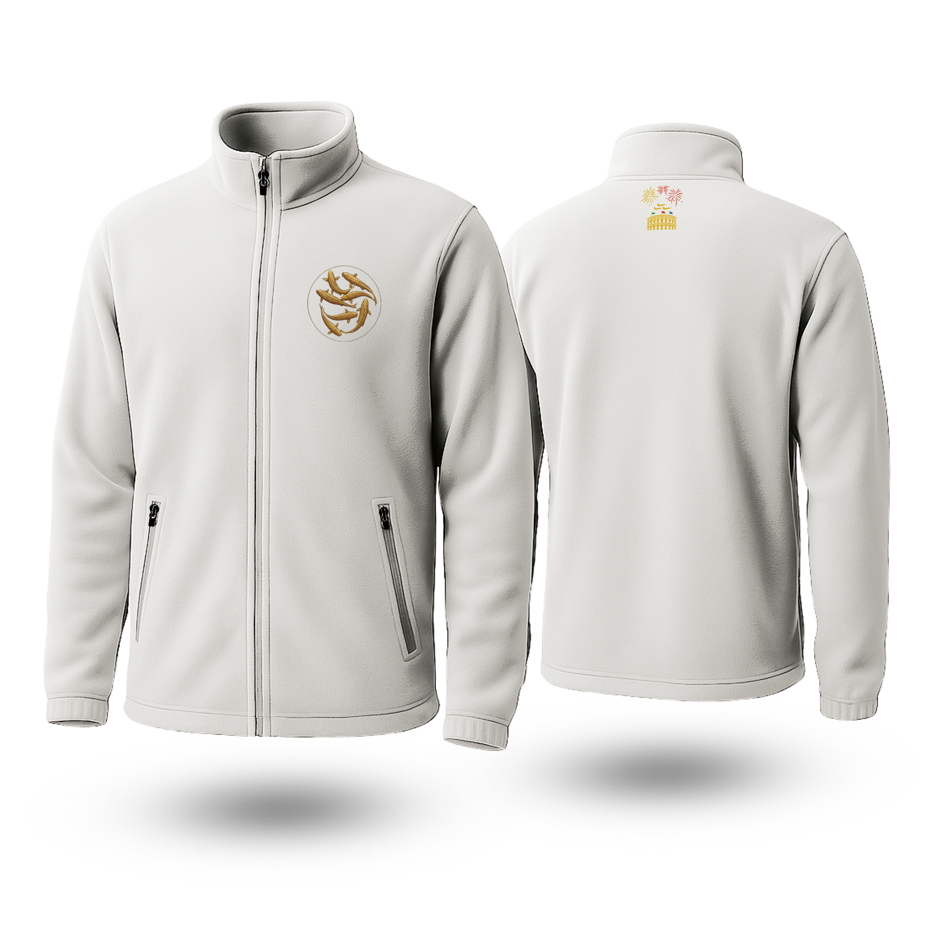 Fishes Black Fleece Zipper