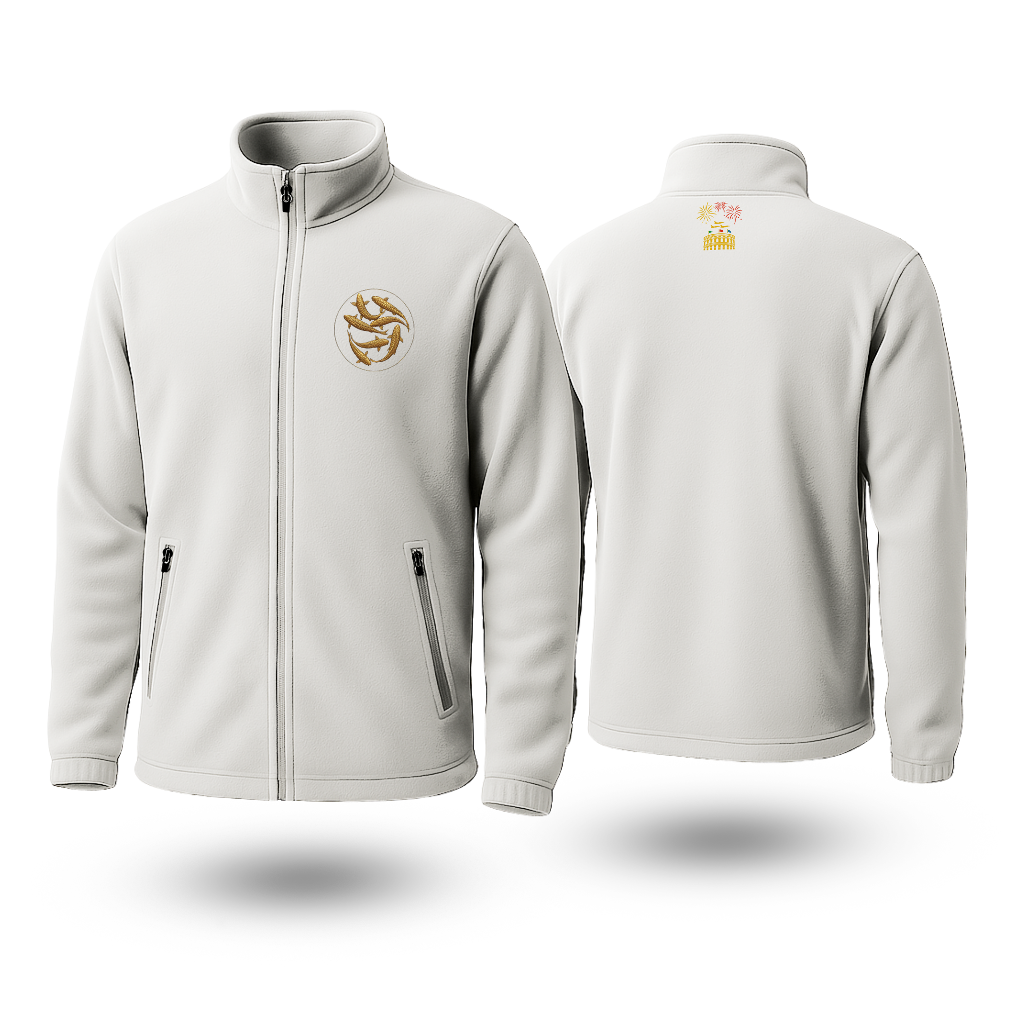 Fishes Black Fleece Zipper