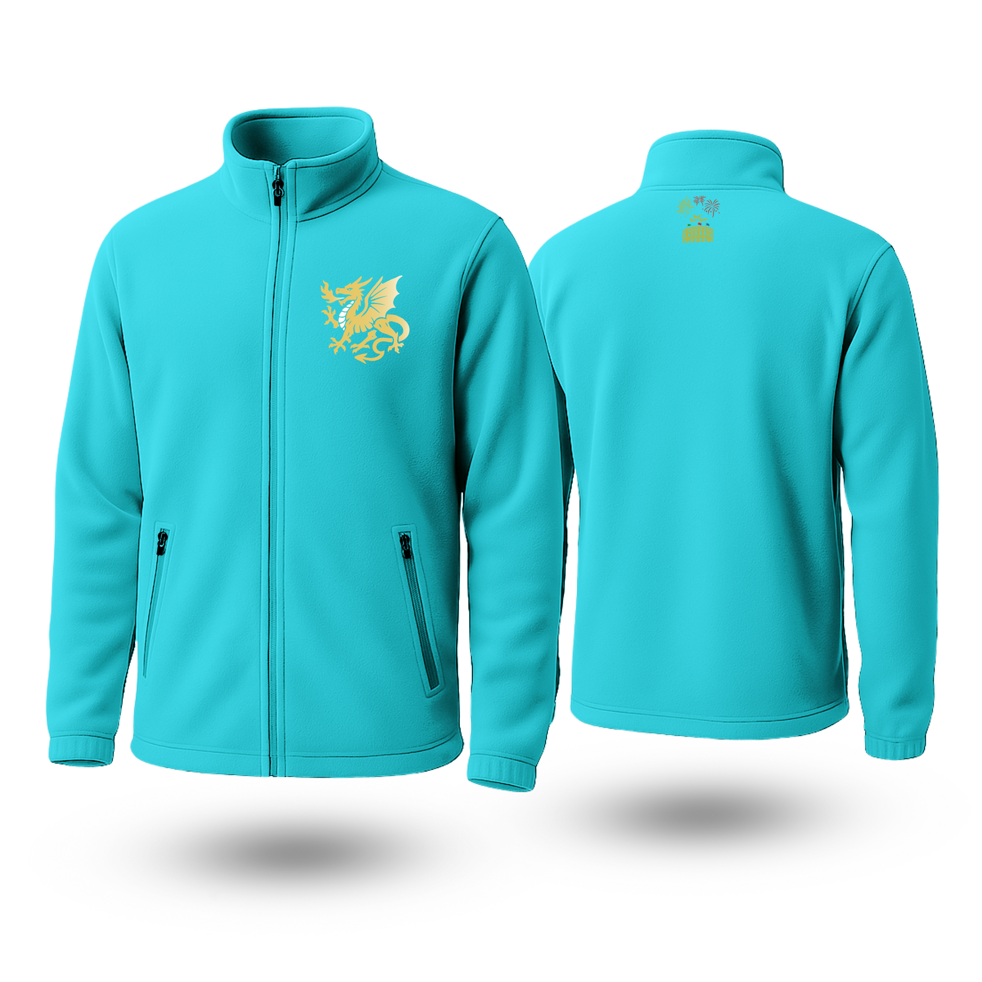 Golden Dragon Black Fleece Zipper