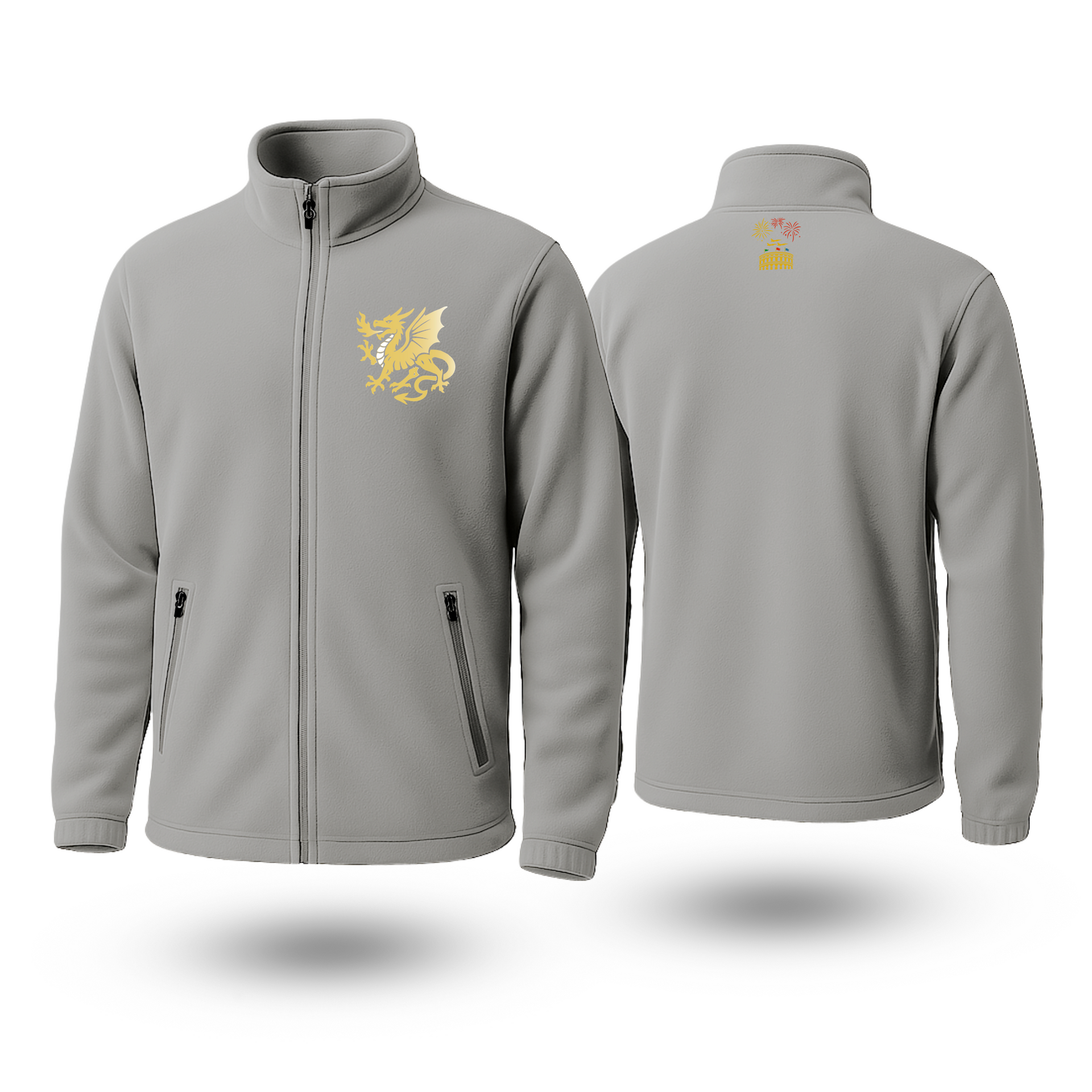 Golden Dragon Black Fleece Zipper