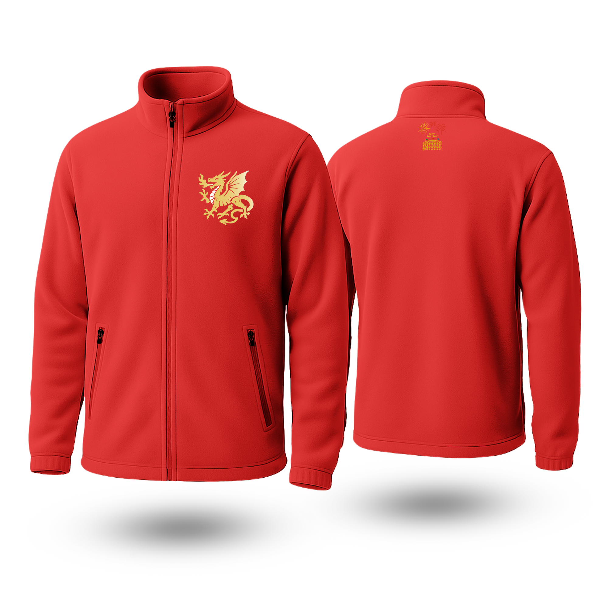 Golden Dragon Black Fleece Zipper