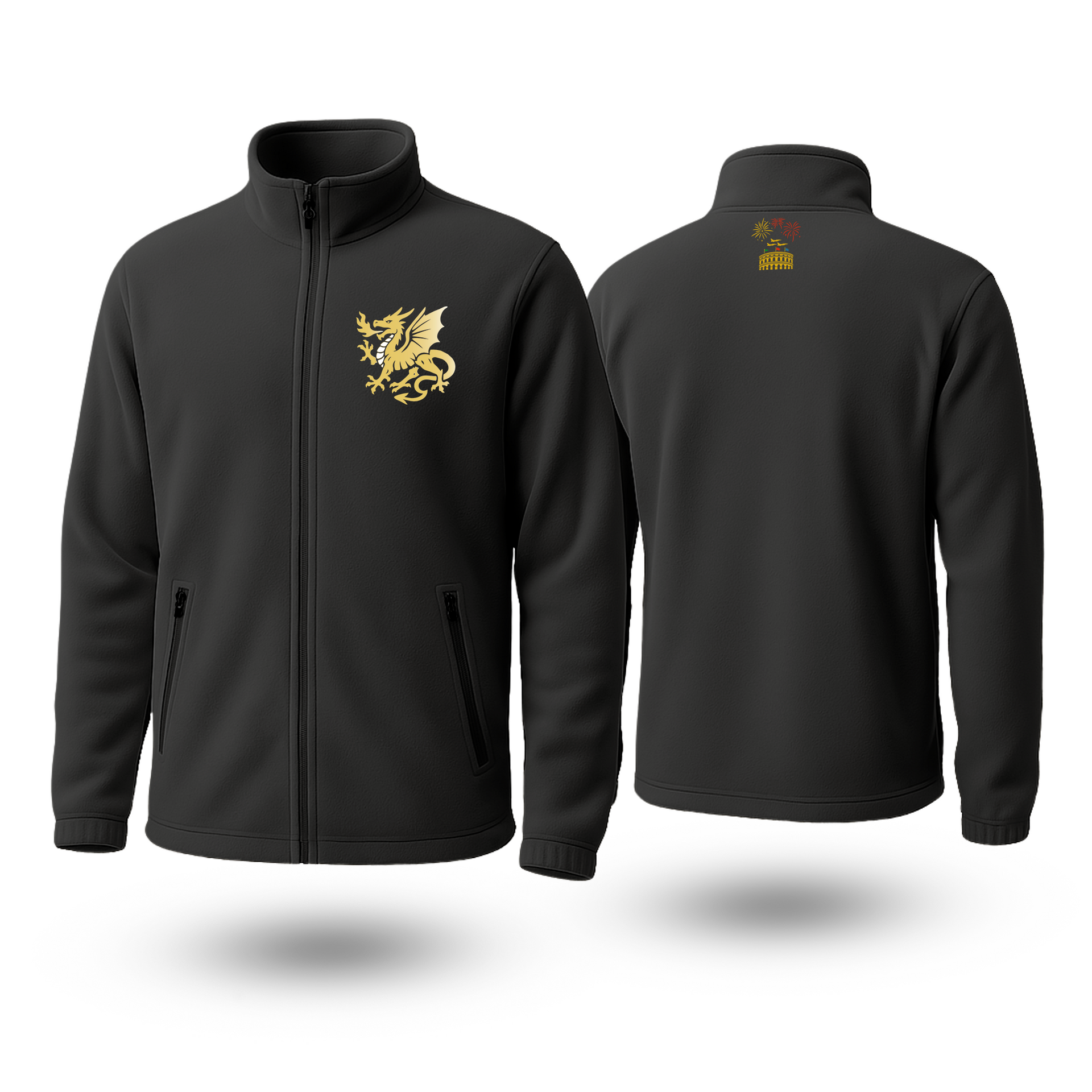 Golden Dragon Black Fleece Zipper