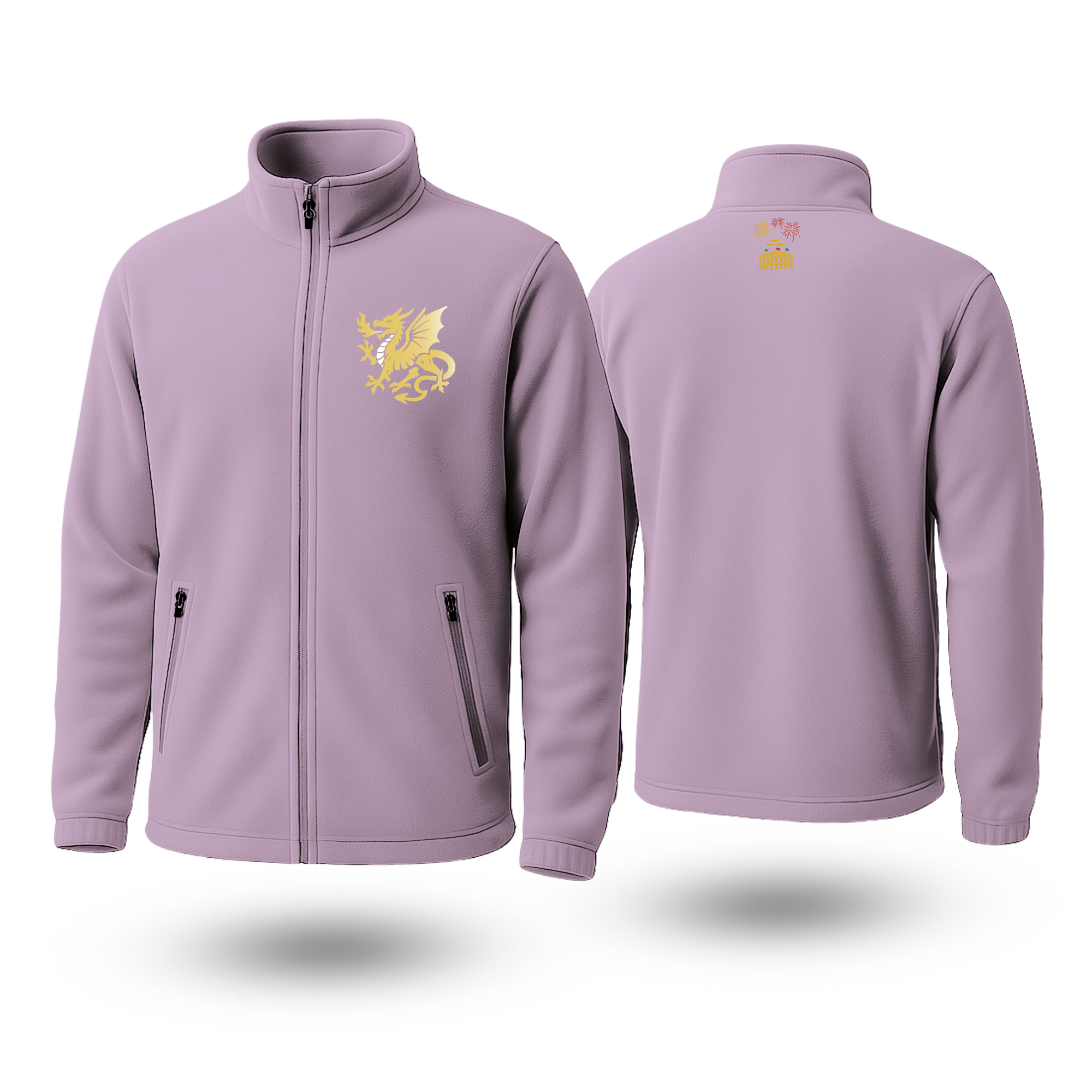 Golden Dragon Black Fleece Zipper