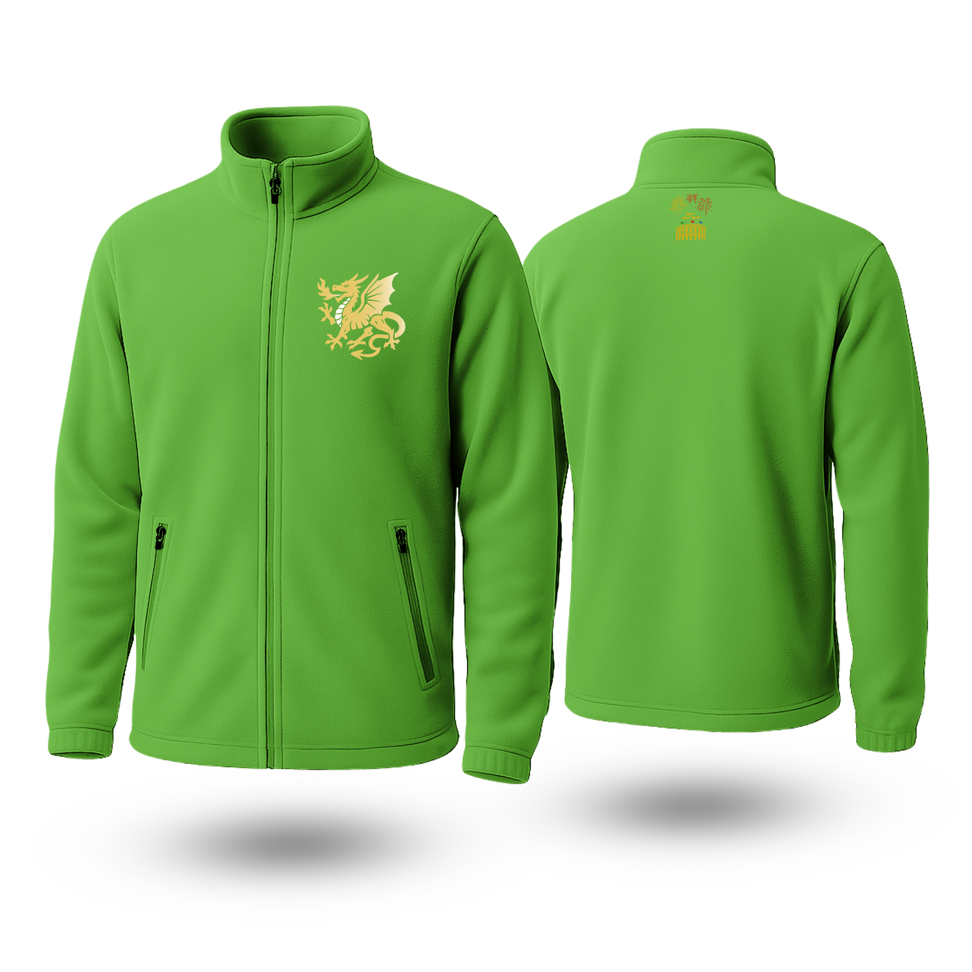 Golden Dragon Black Fleece Zipper