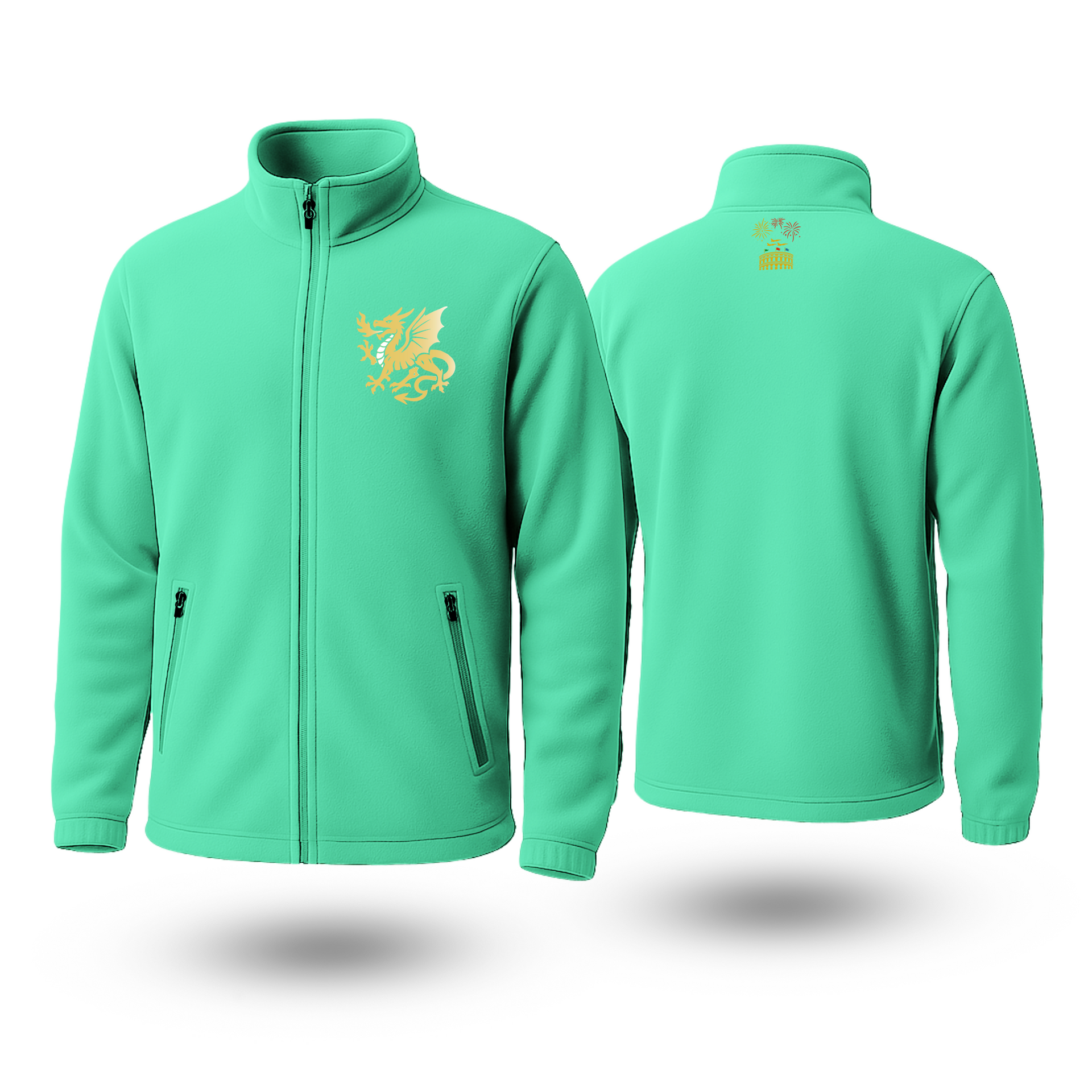 Golden Dragon Black Fleece Zipper