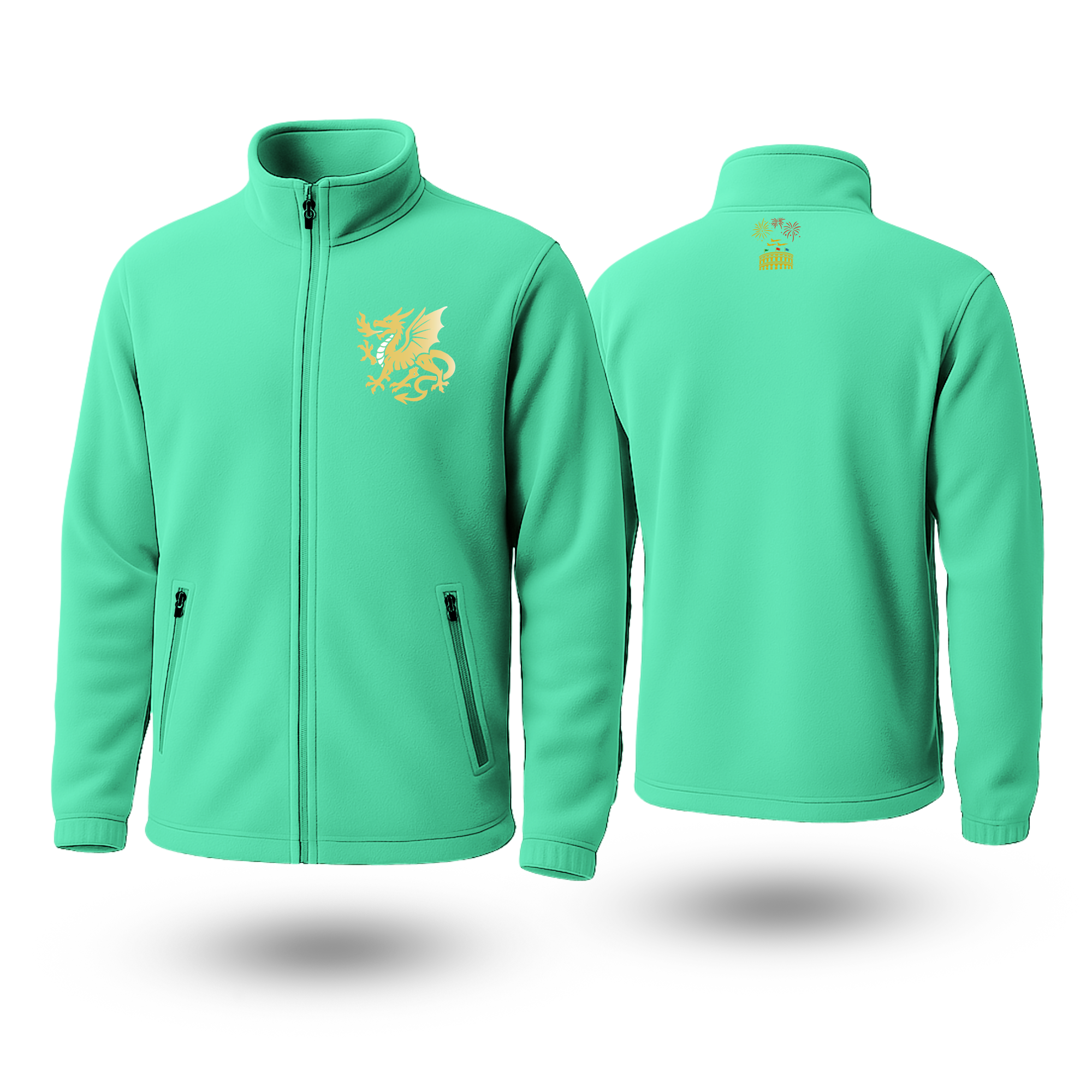 Golden Dragon Black Fleece Zipper