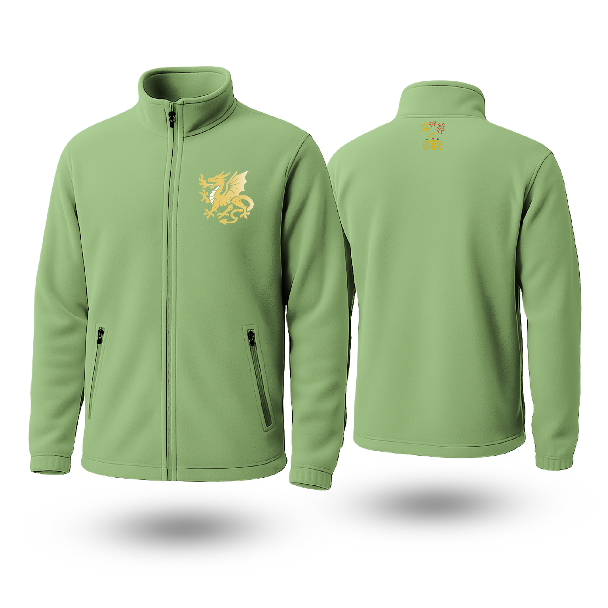 Golden Dragon Black Fleece Zipper