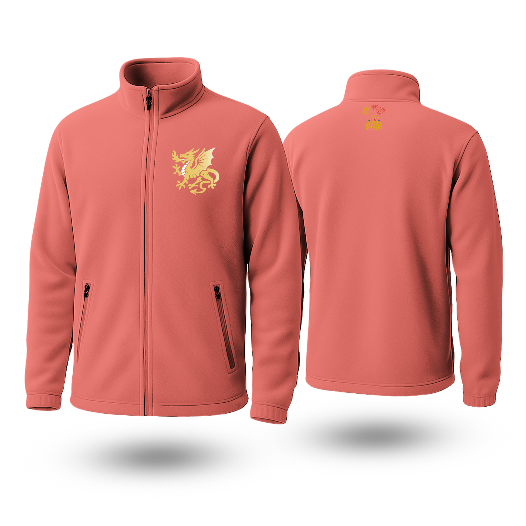 Golden Dragon Black Fleece Zipper