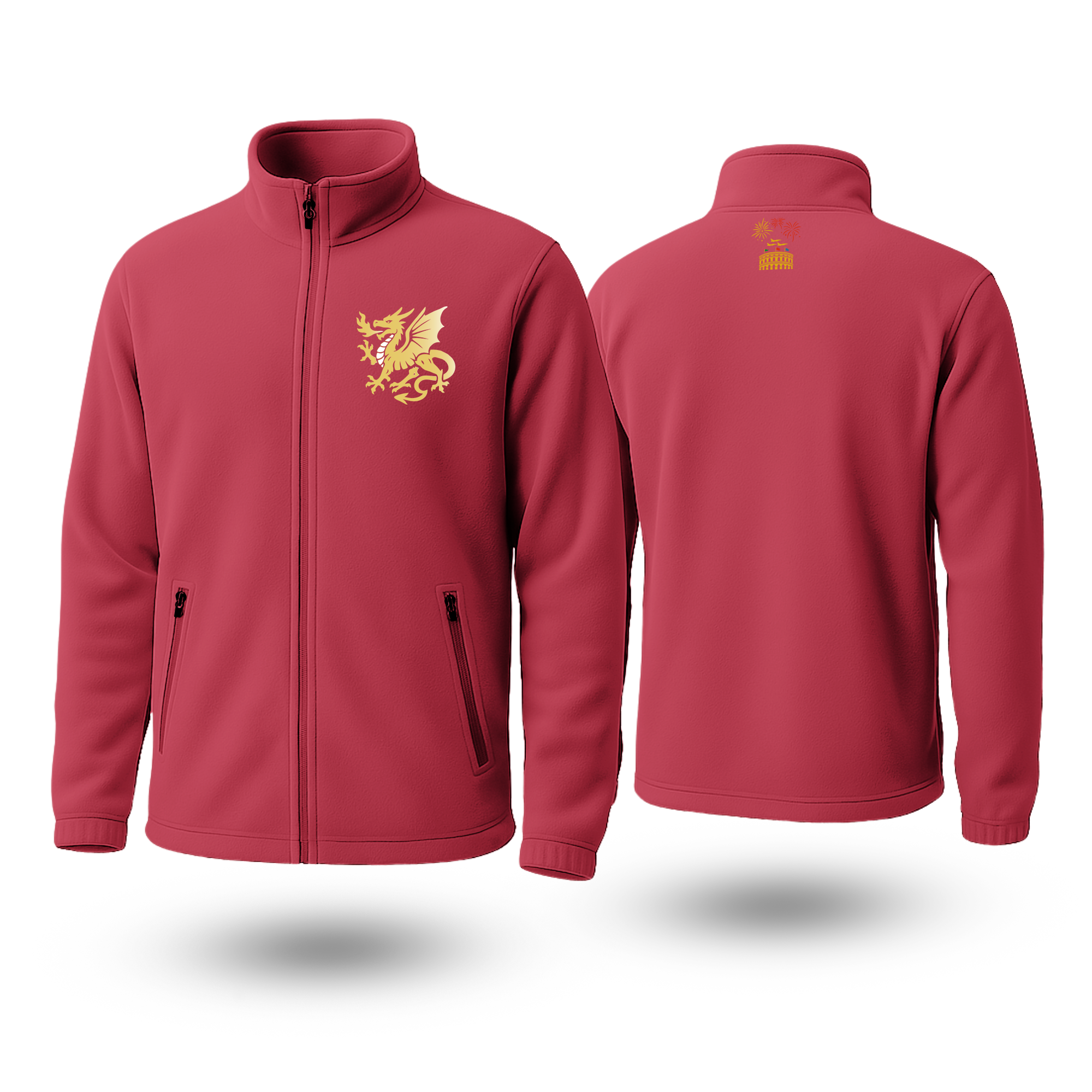 Golden Dragon Black Fleece Zipper