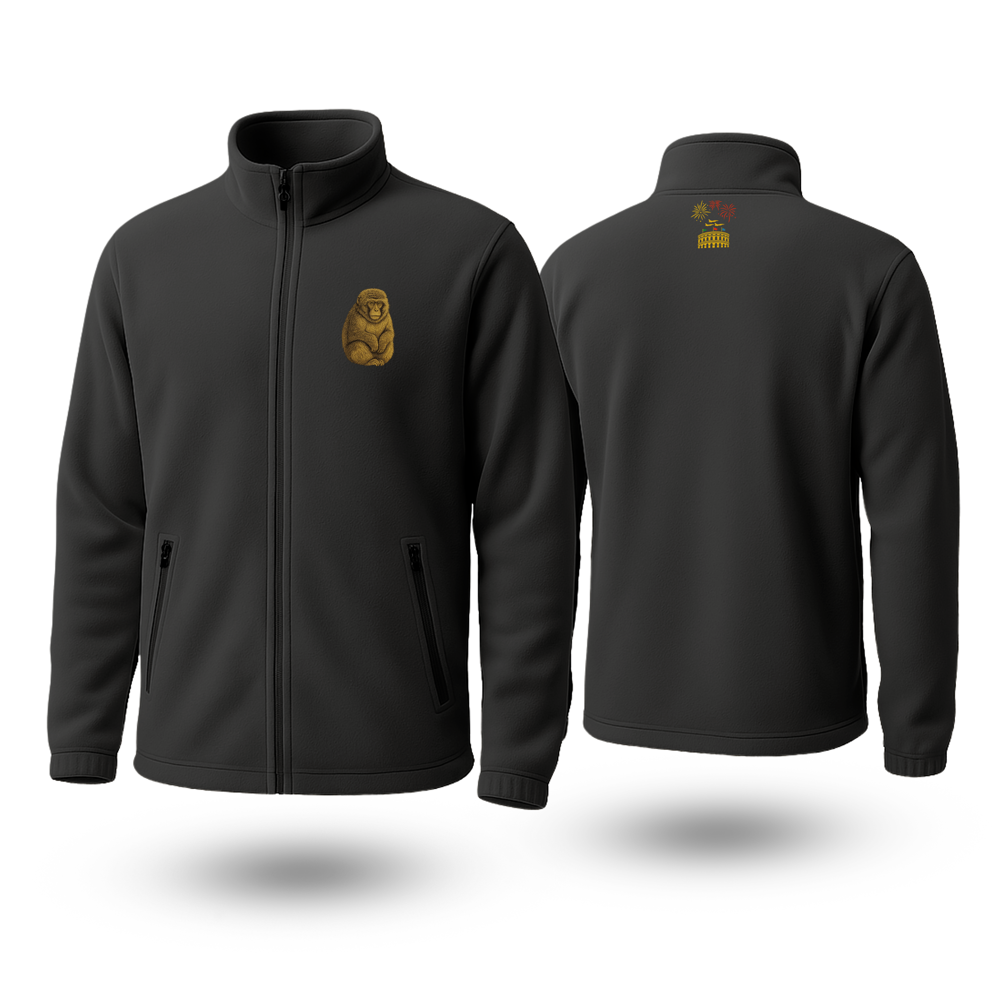 Monkey Black Fleece Zipper