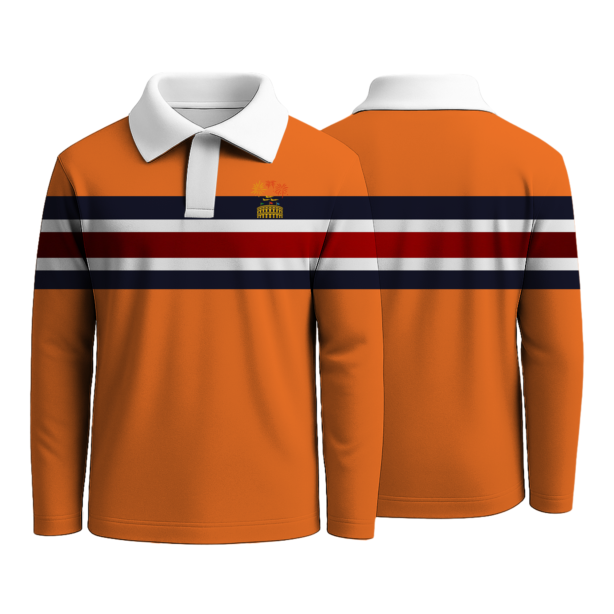 Orange Strip Rugby Shirts