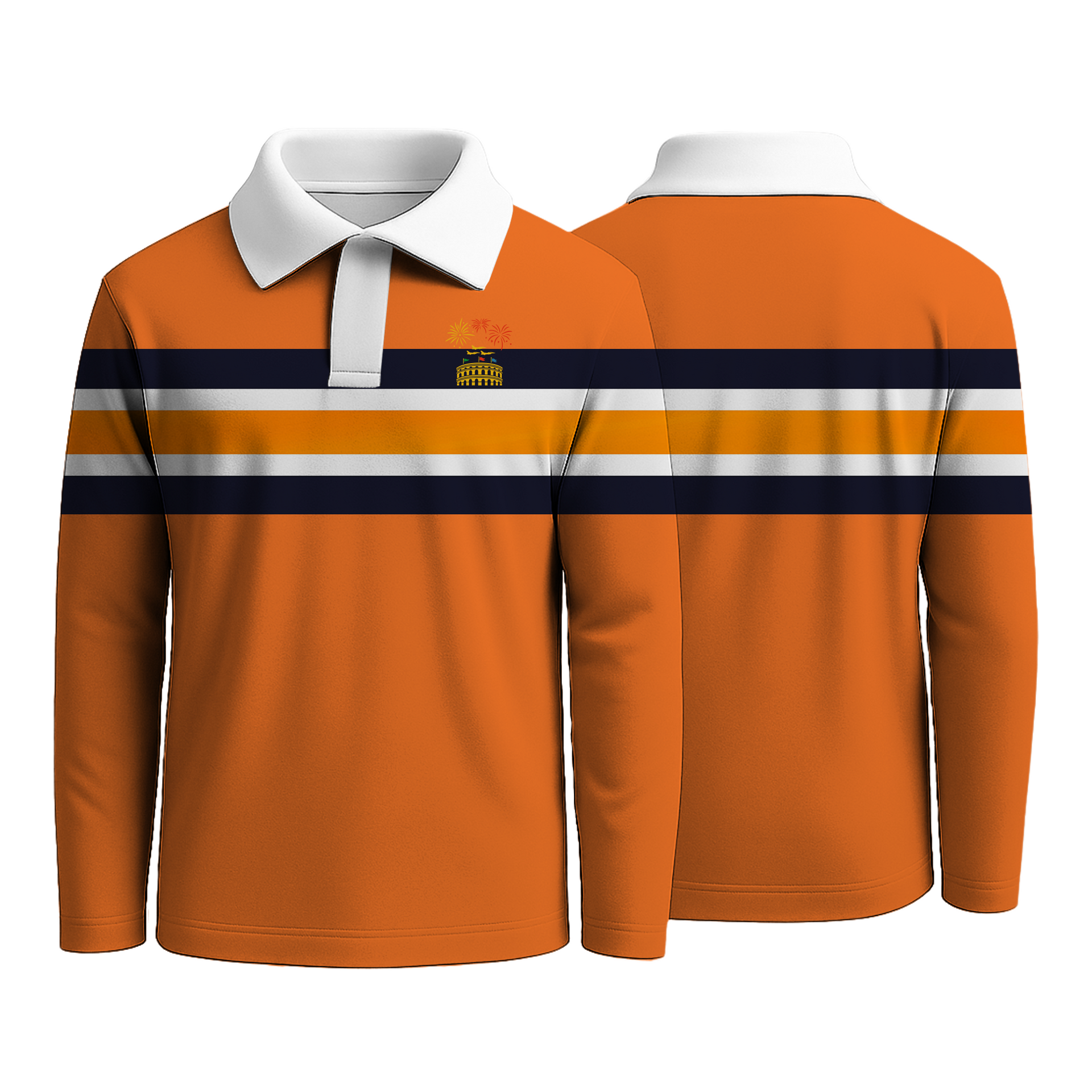 Orange Strip Rugby Shirts