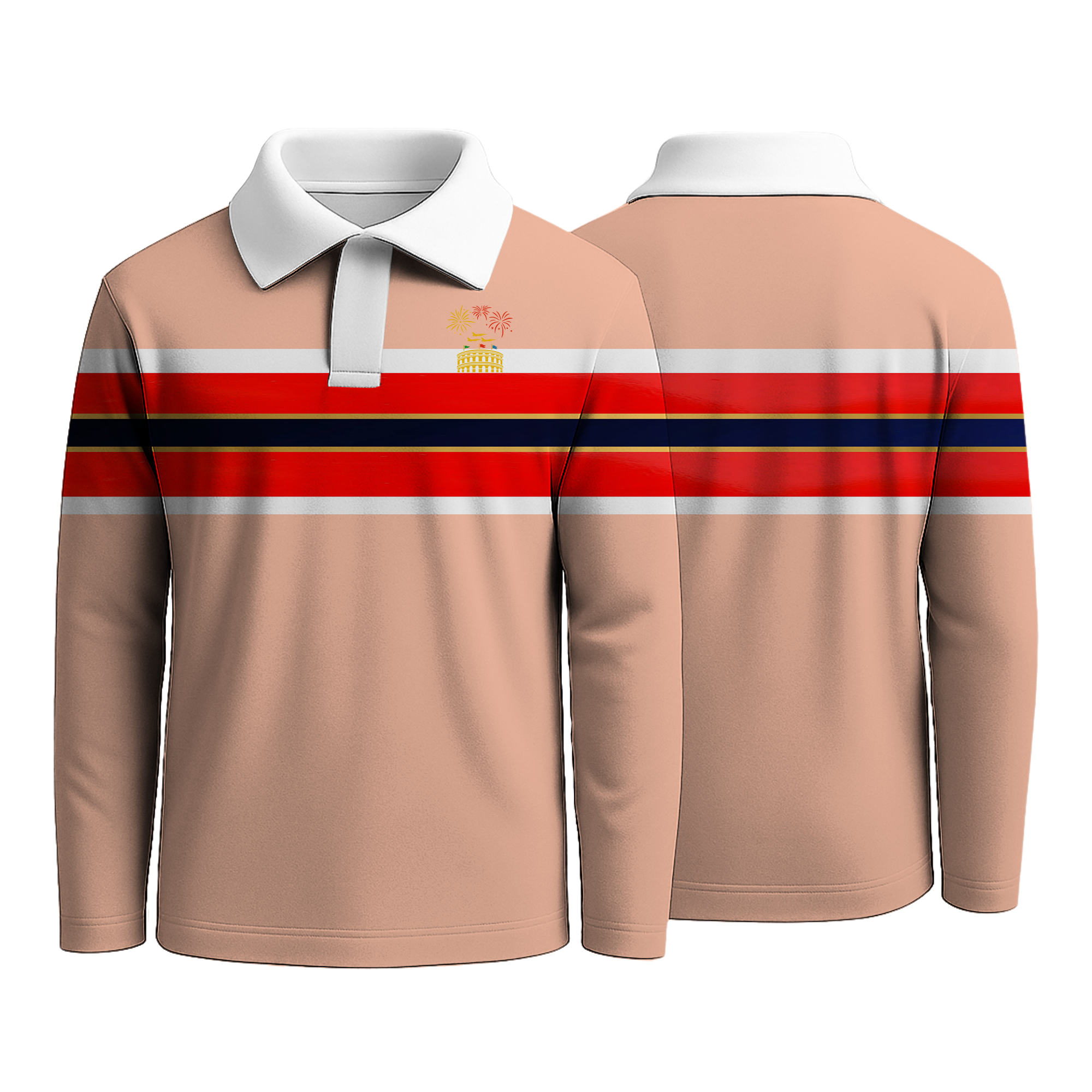 Pink Orange Strip Rugby Shirts