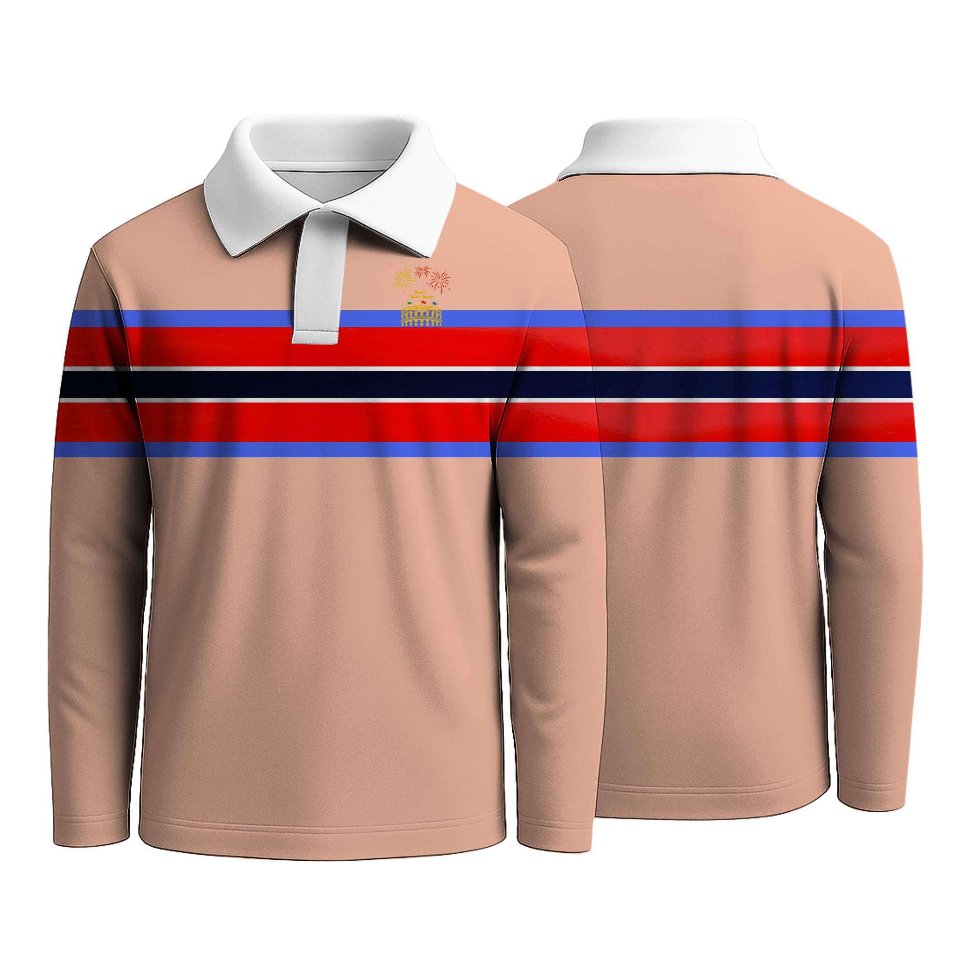 Pink Orange Strip Rugby Shirts