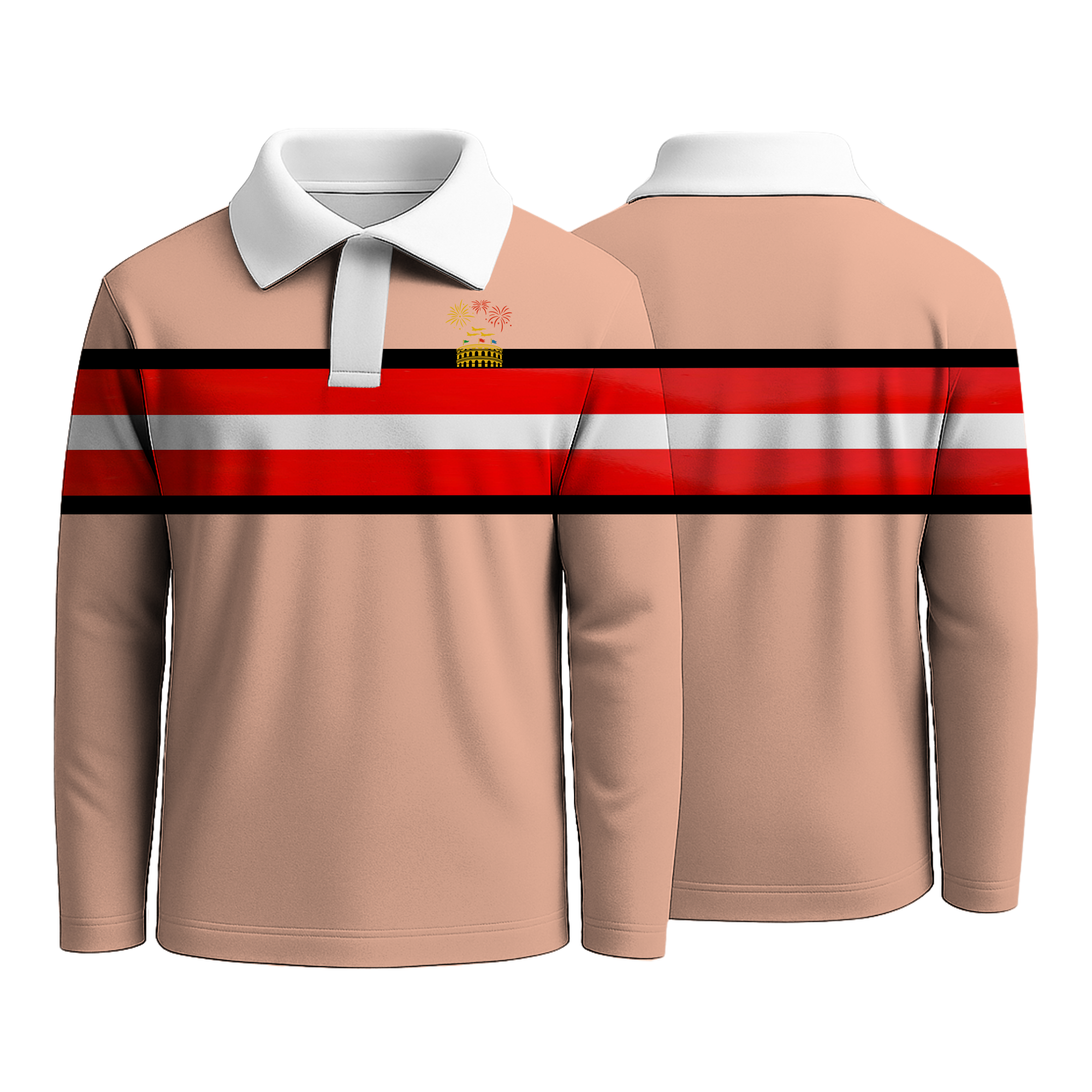 Pink Orange Strip Rugby Shirts