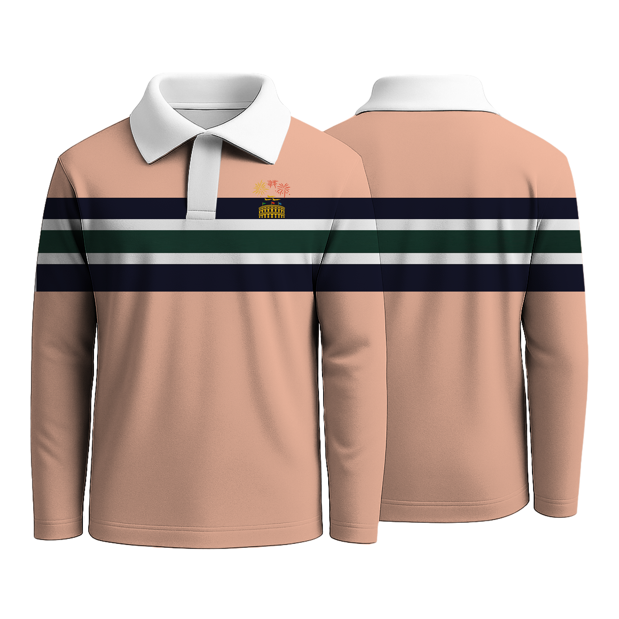 Pink Orange Strip Rugby Shirts
