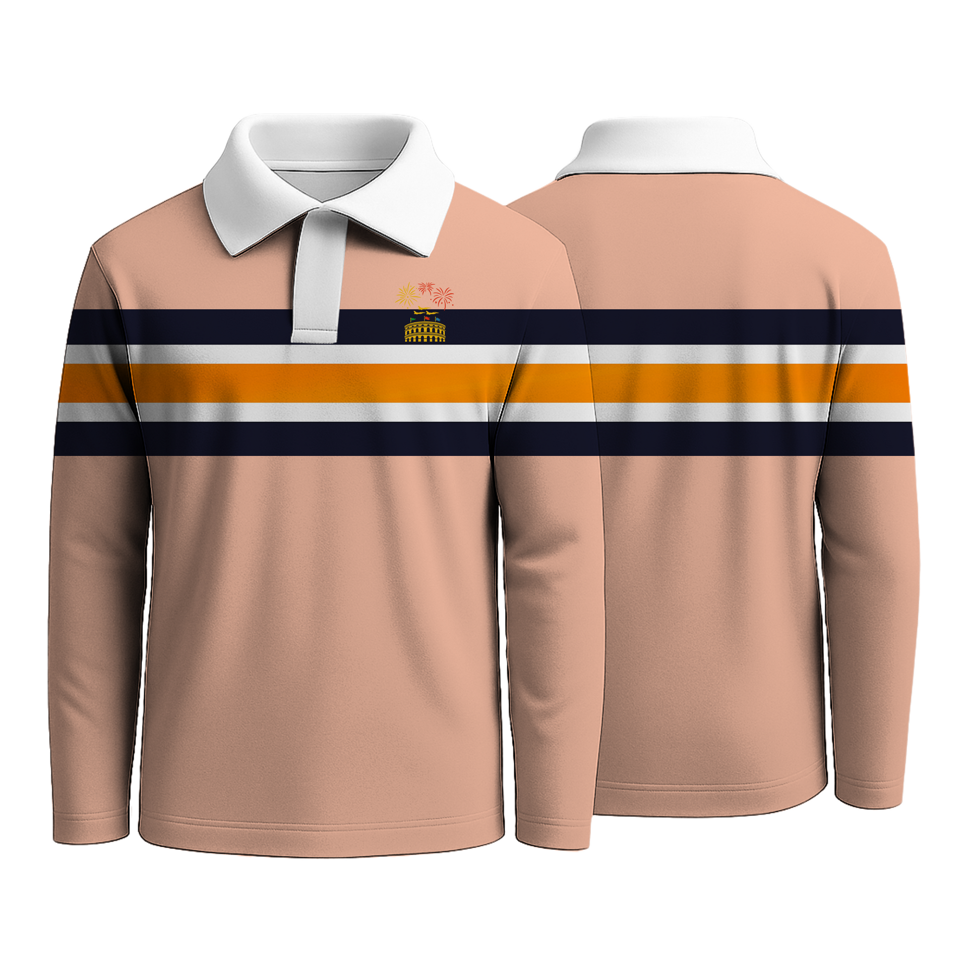 Pink Orange Strip Rugby Shirts