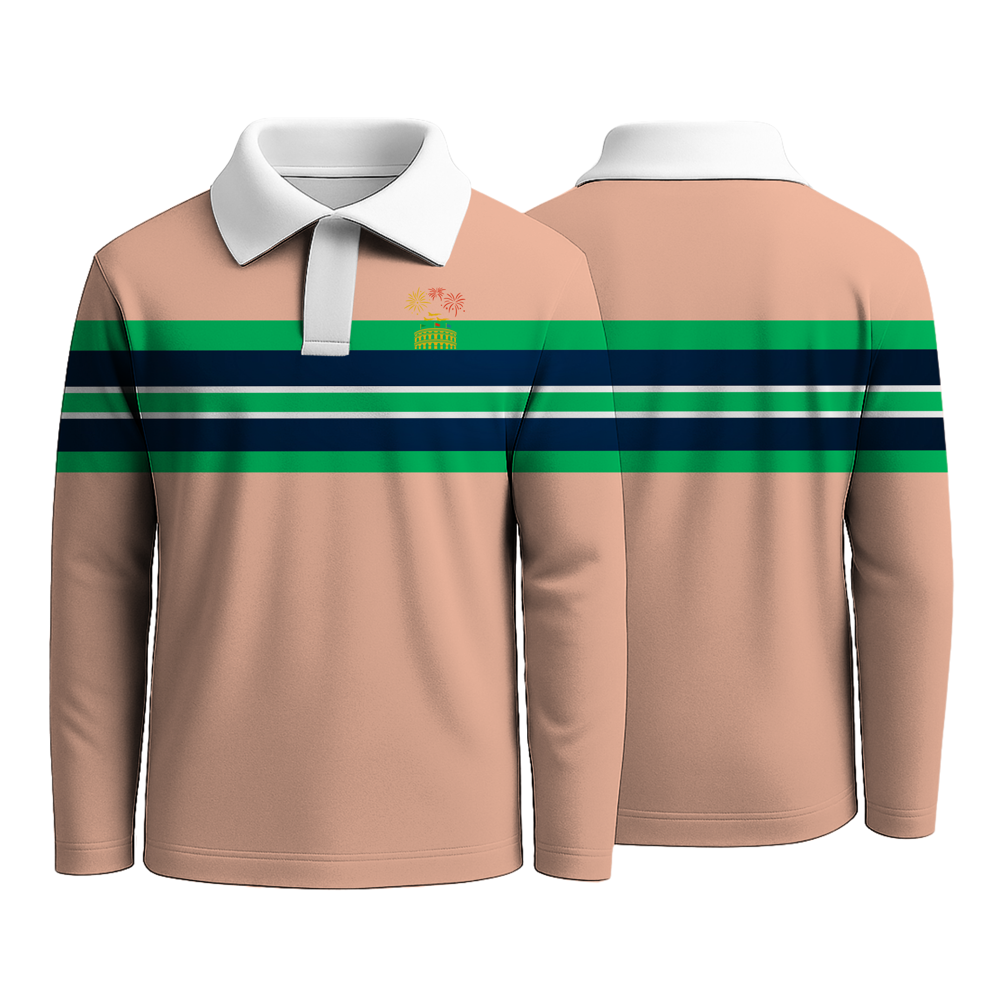 Pink Orange Strip Rugby Shirts