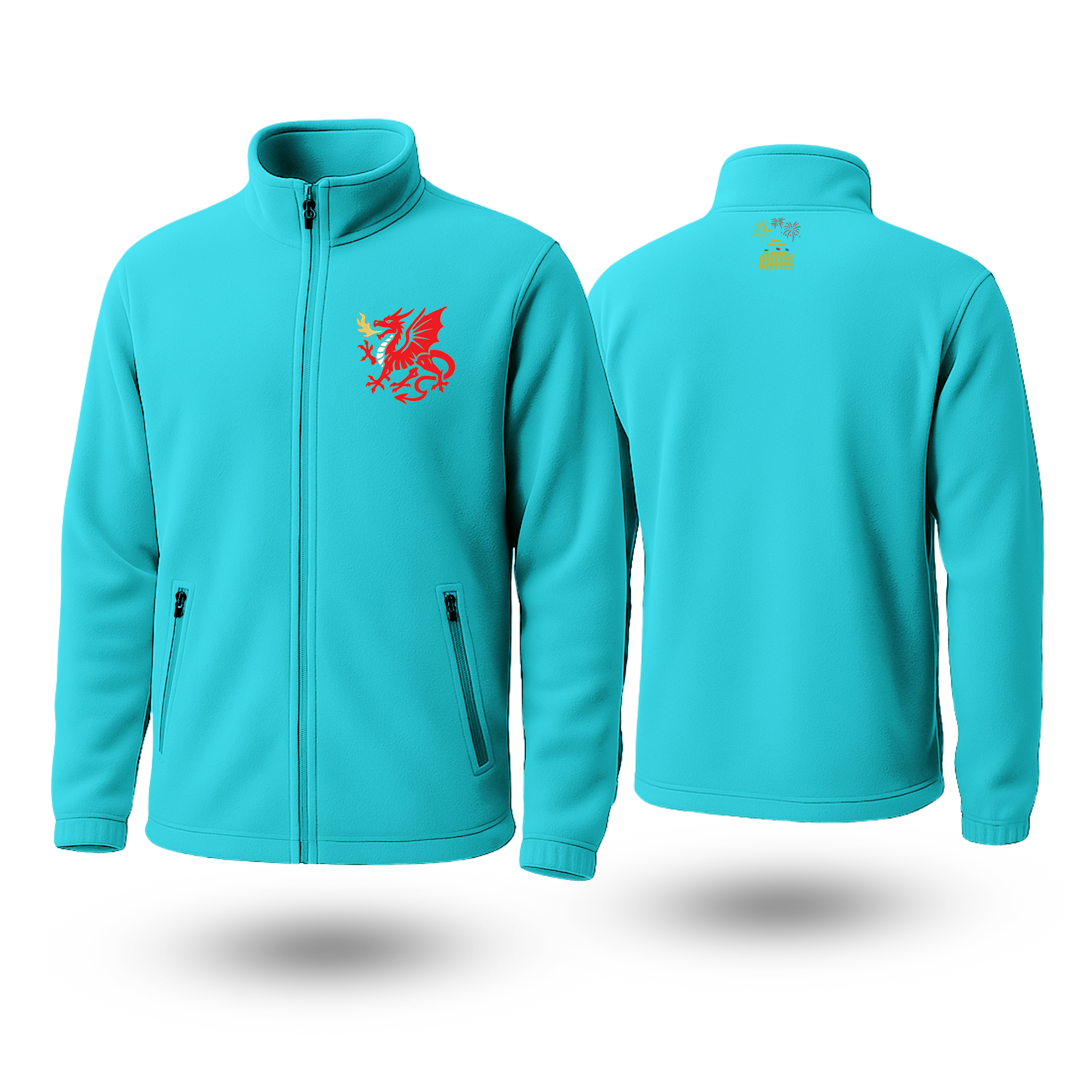 Red Dragon Black Fleese Zipper