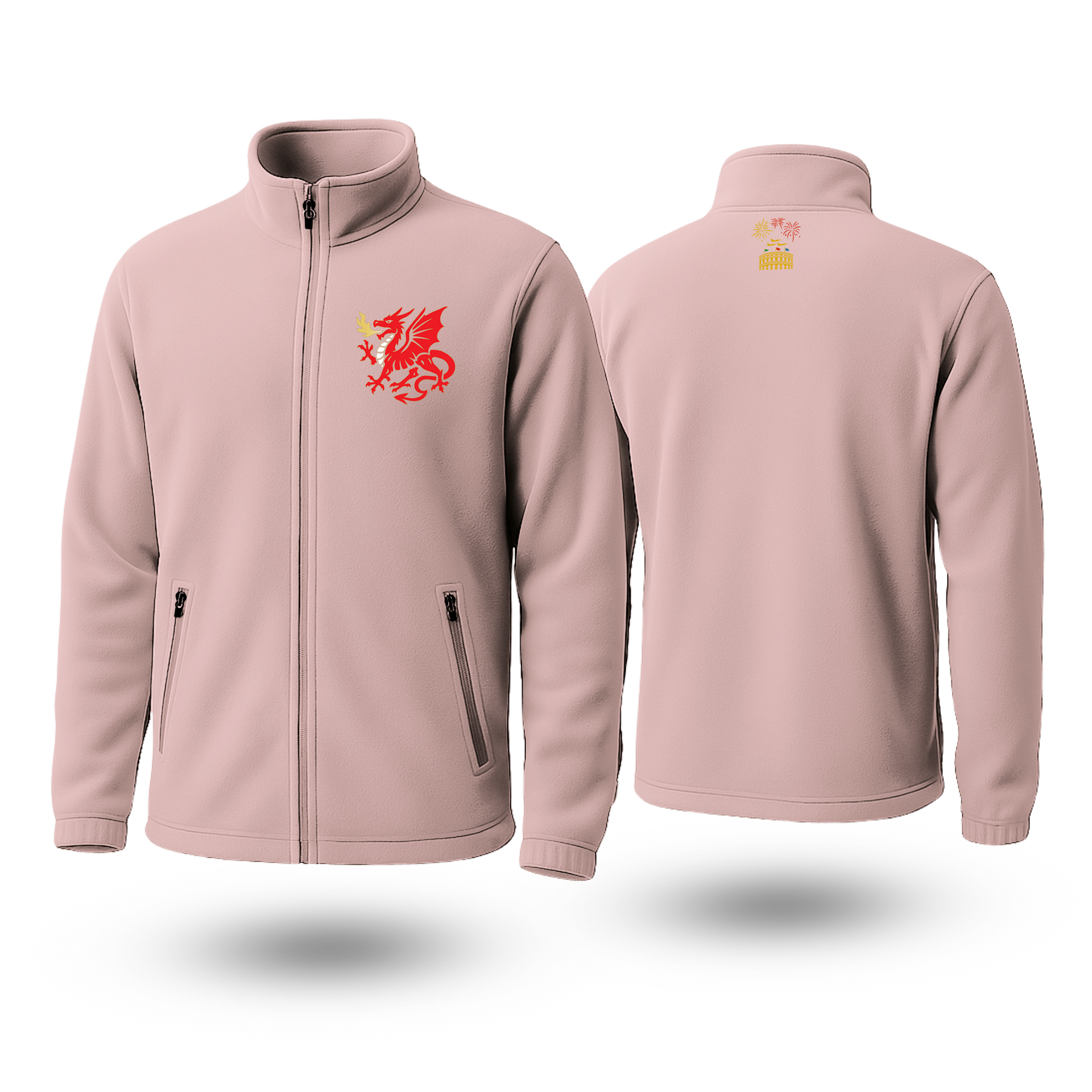 Red Dragon Black Fleese Zipper