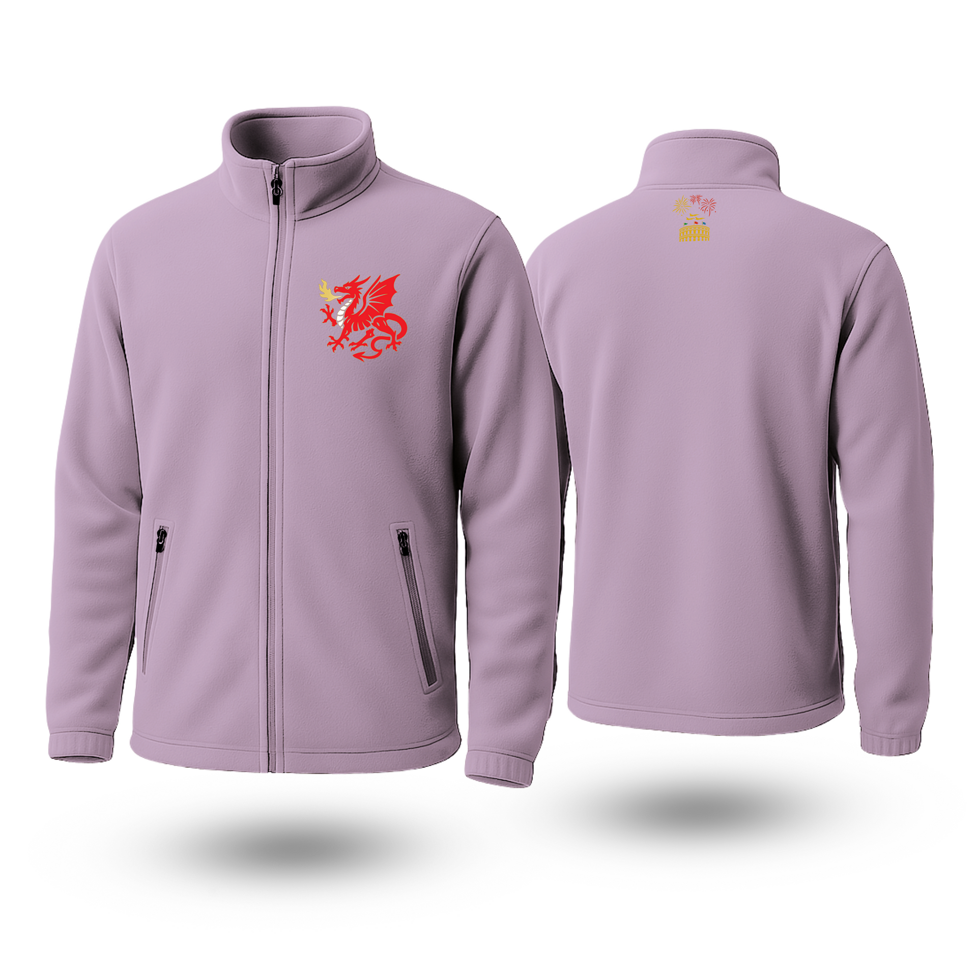 Red Dragon Black Fleese Zipper