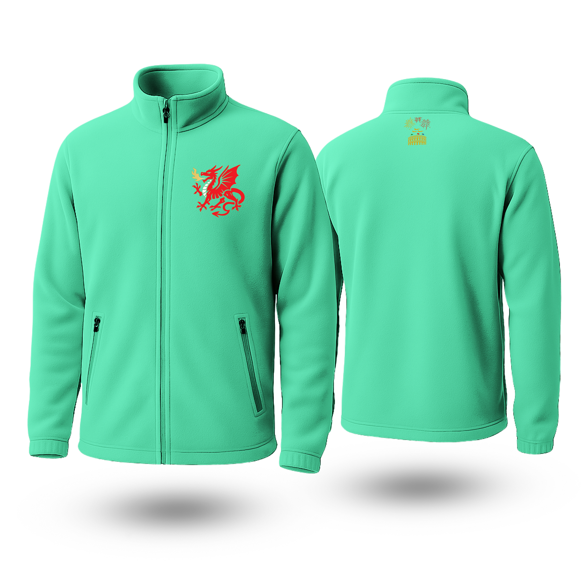 Red Dragon Black Fleese Zipper