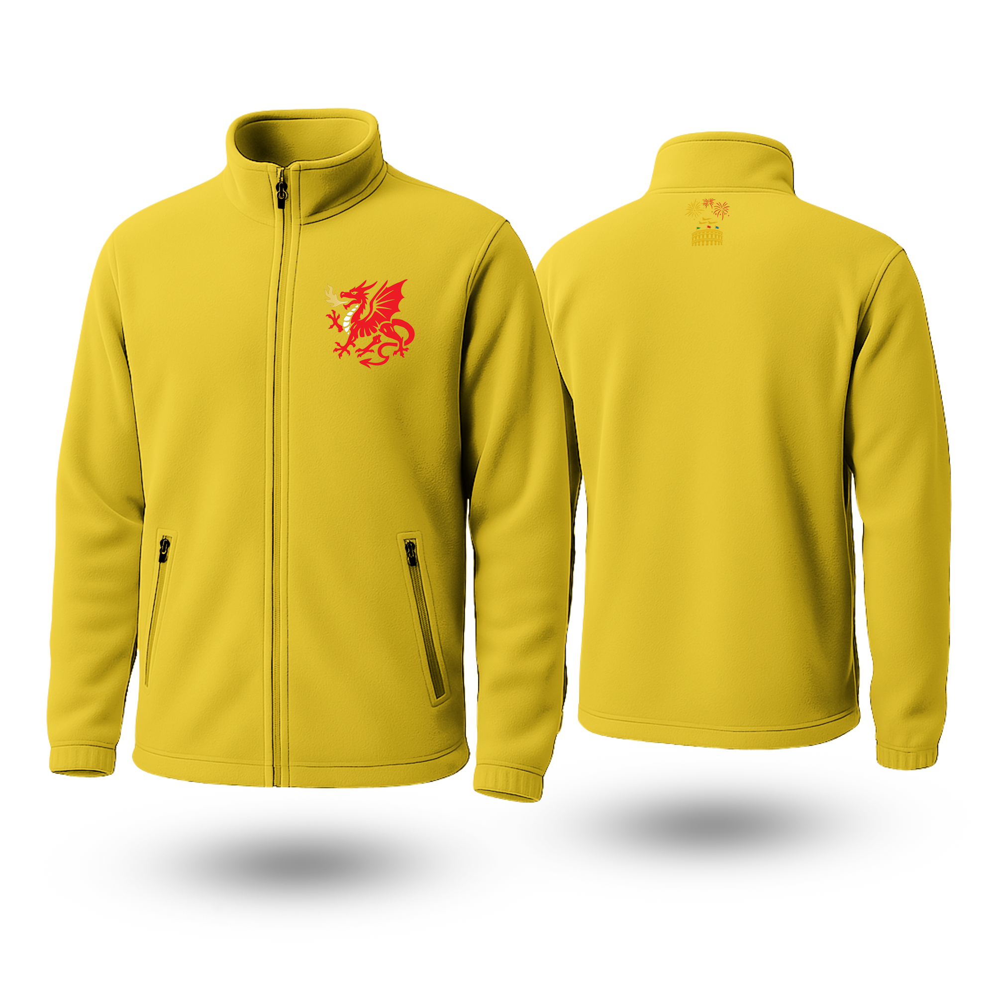 Red Dragon Black Fleese Zipper