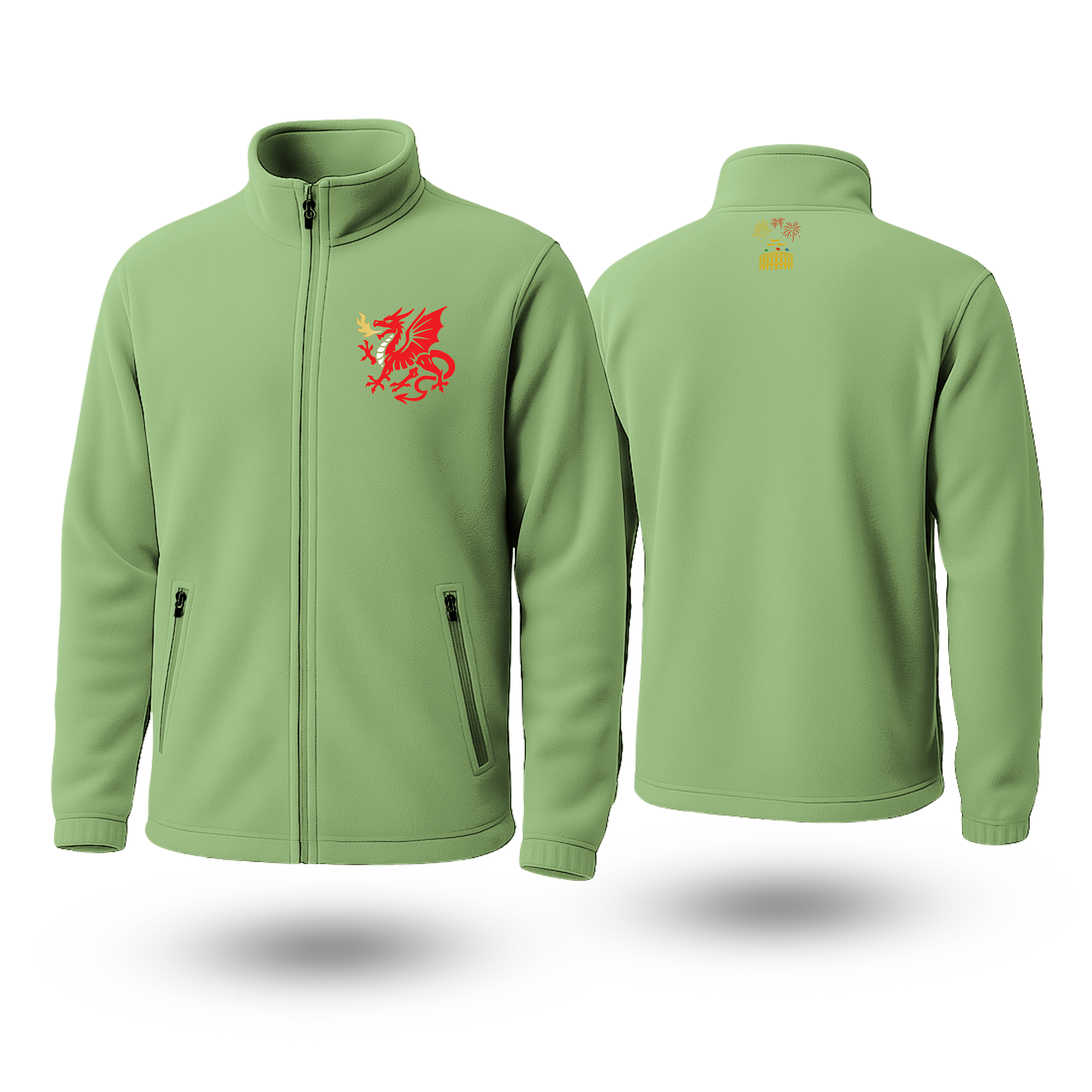 Red Dragon Black Fleese Zipper