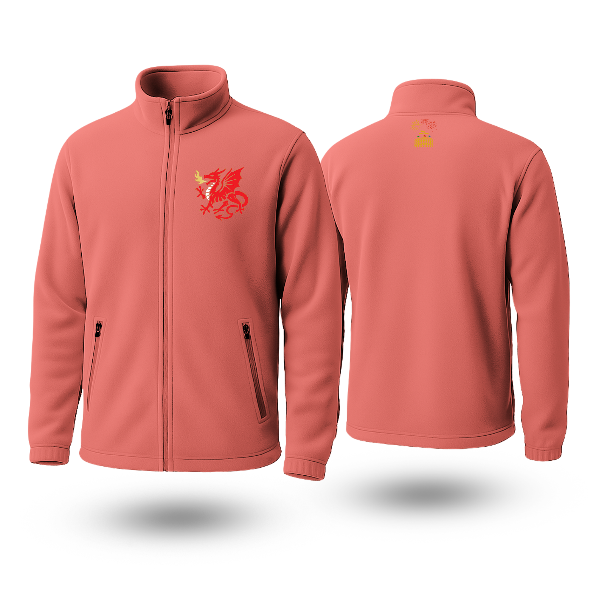 Red Dragon Black Fleese Zipper