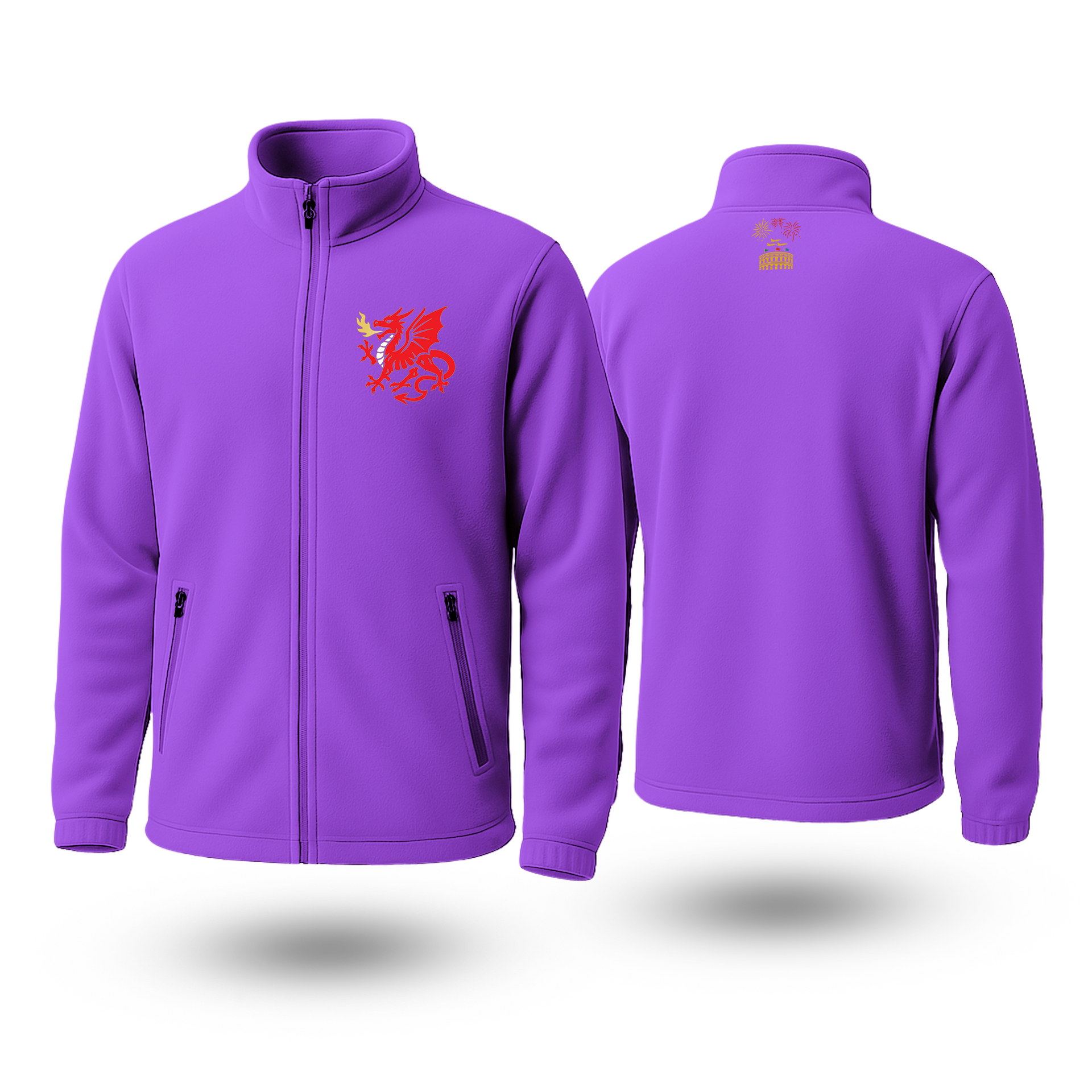 Red Dragon Black Fleese Zipper