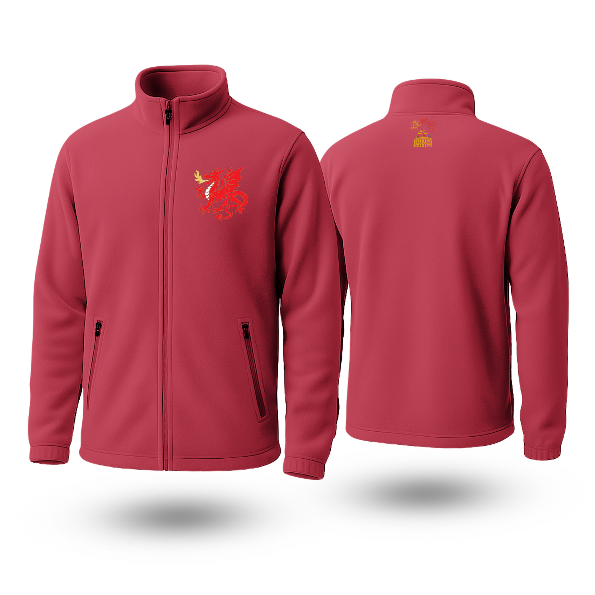 Red Dragon Black Fleese Zipper