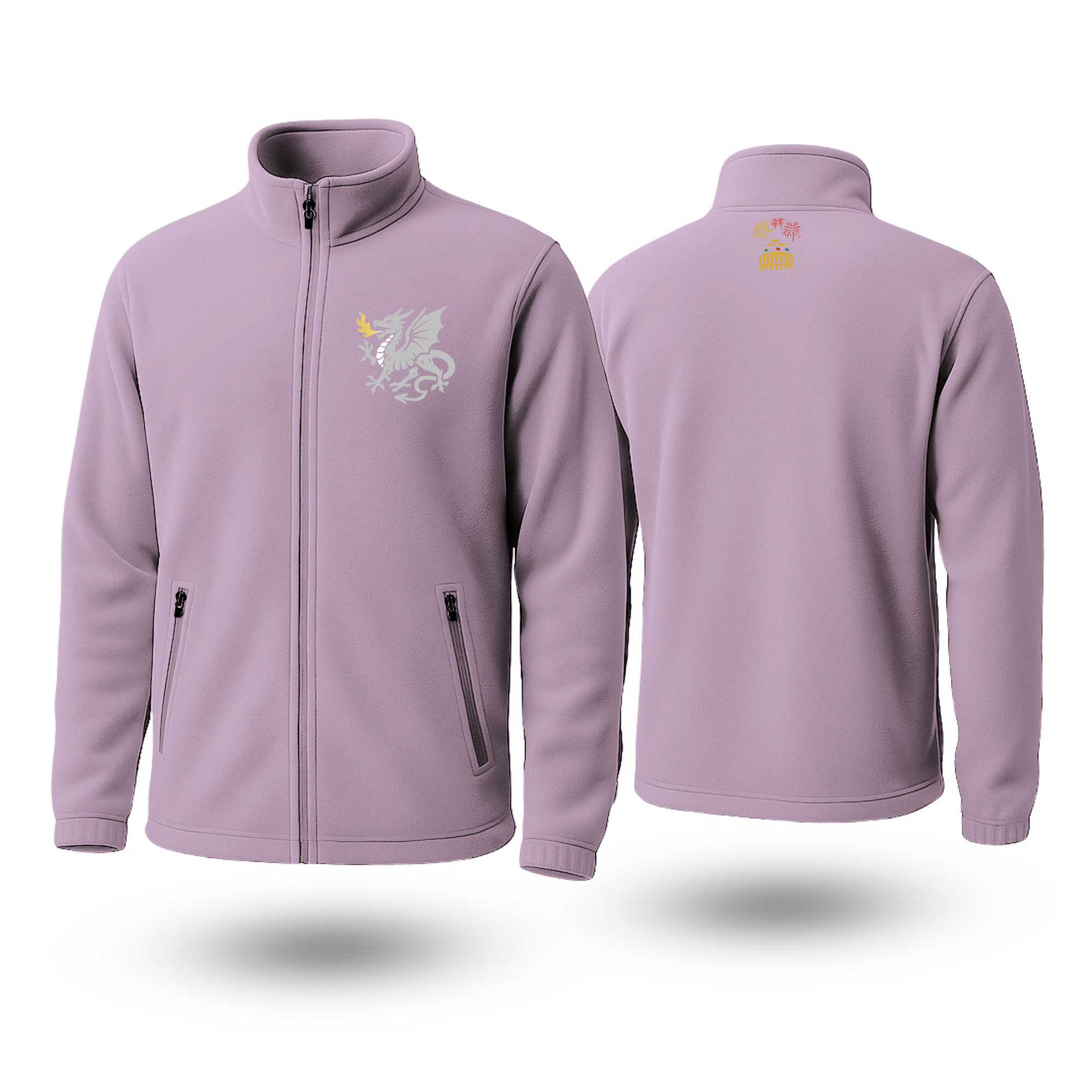 Silver Dragon Black Fleece Zipper