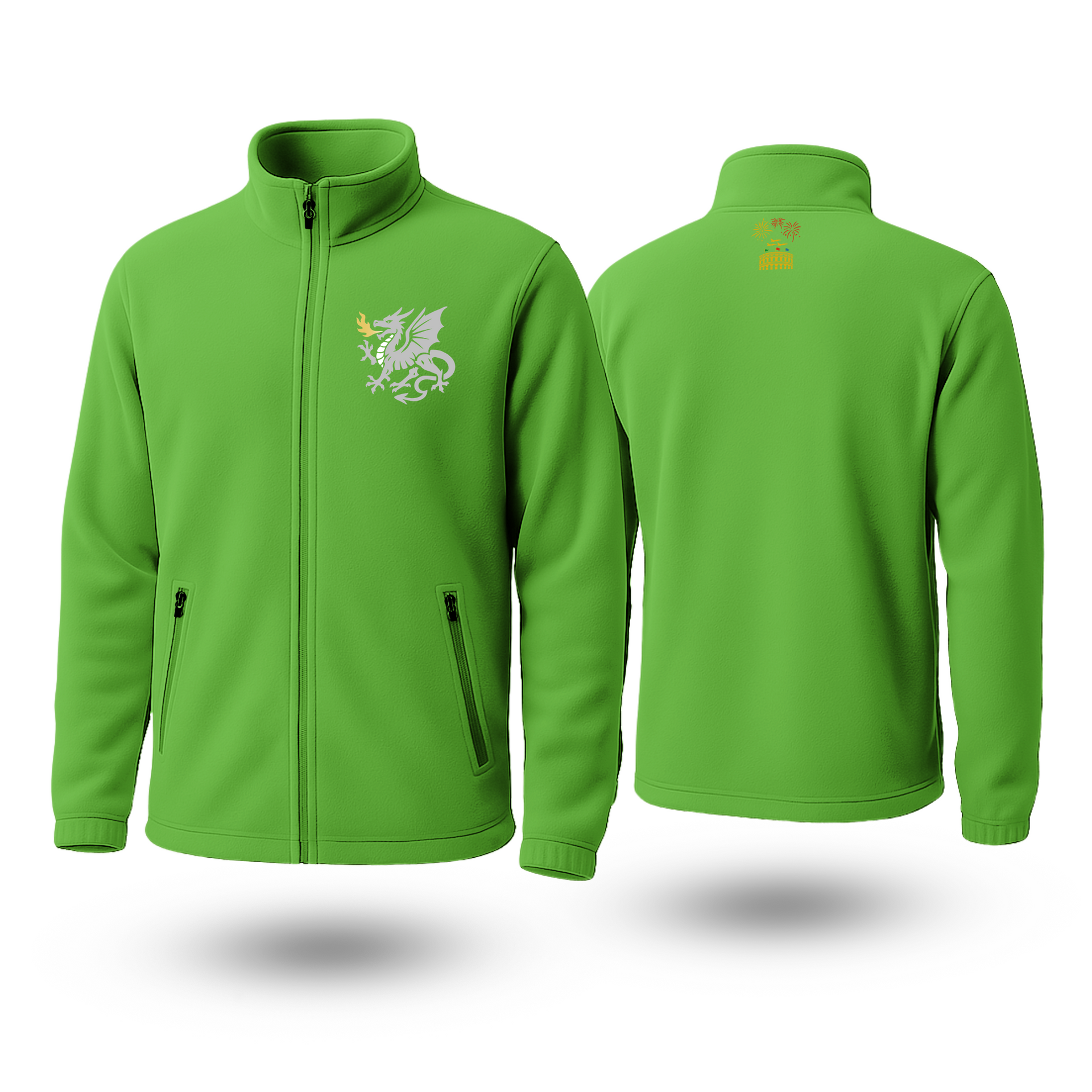 Silver Dragon Black Fleece Zipper