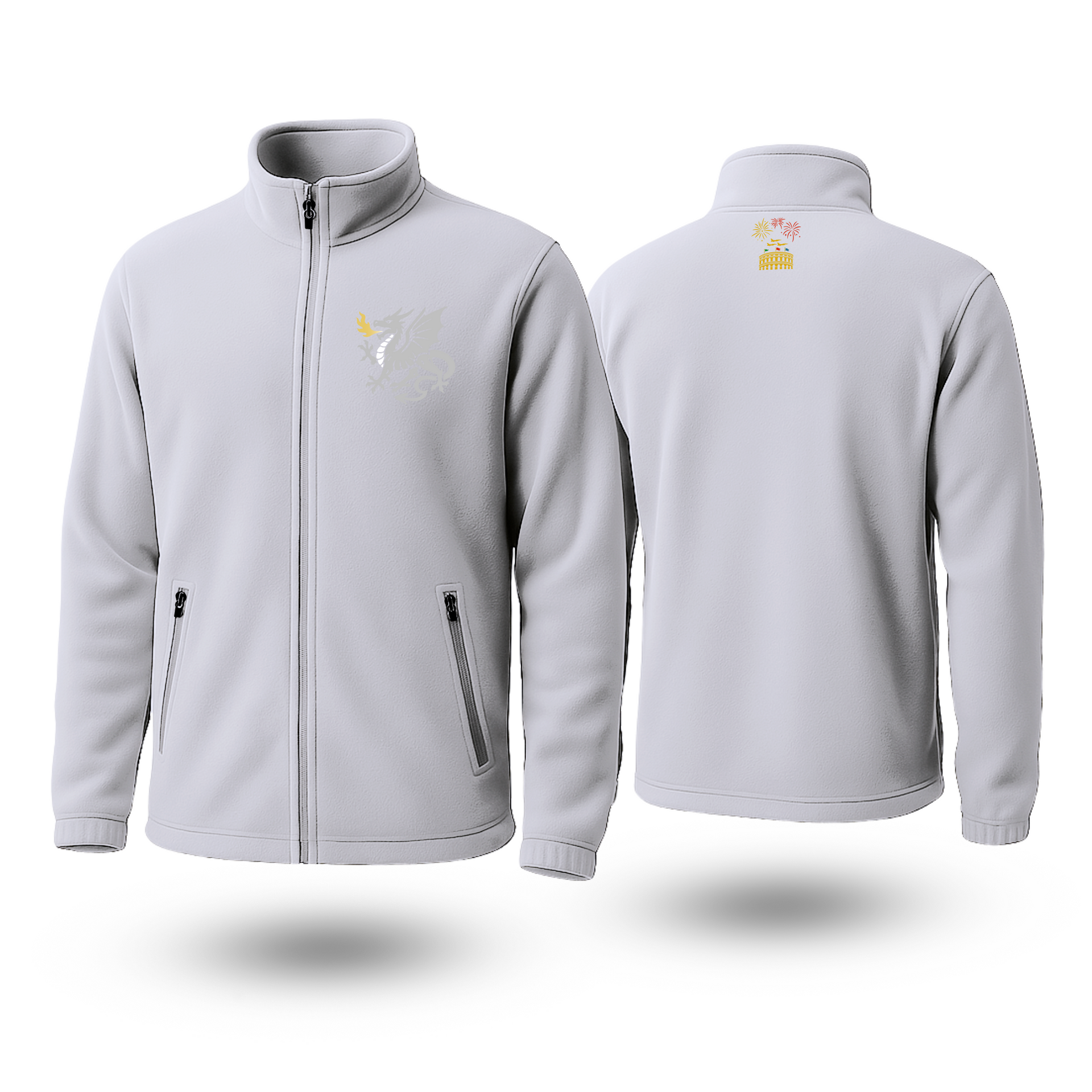 Silver Dragon Black Fleece Zipper