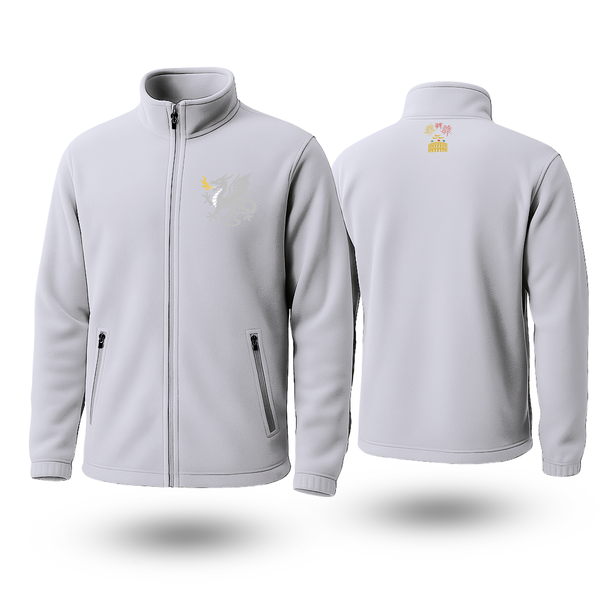 Silver Dragon Black Fleece Zipper