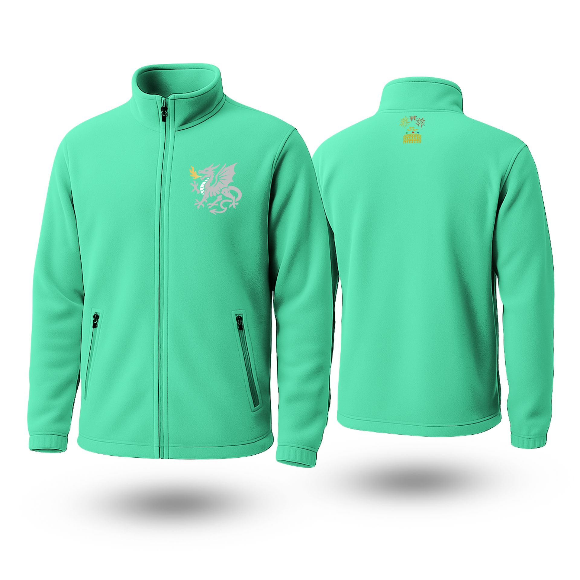 Silver Dragon Black Fleece Zipper