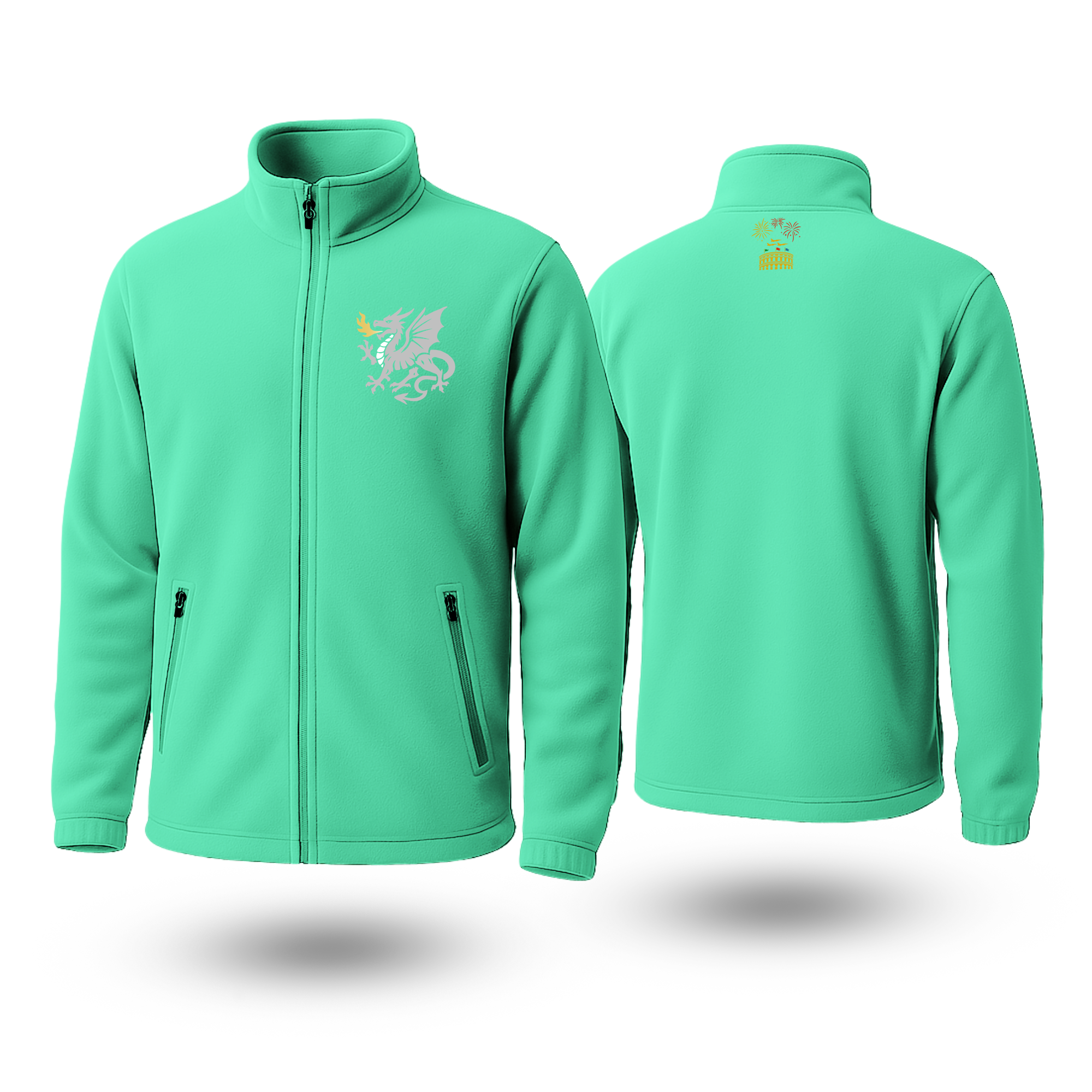 Silver Dragon Black Fleece Zipper