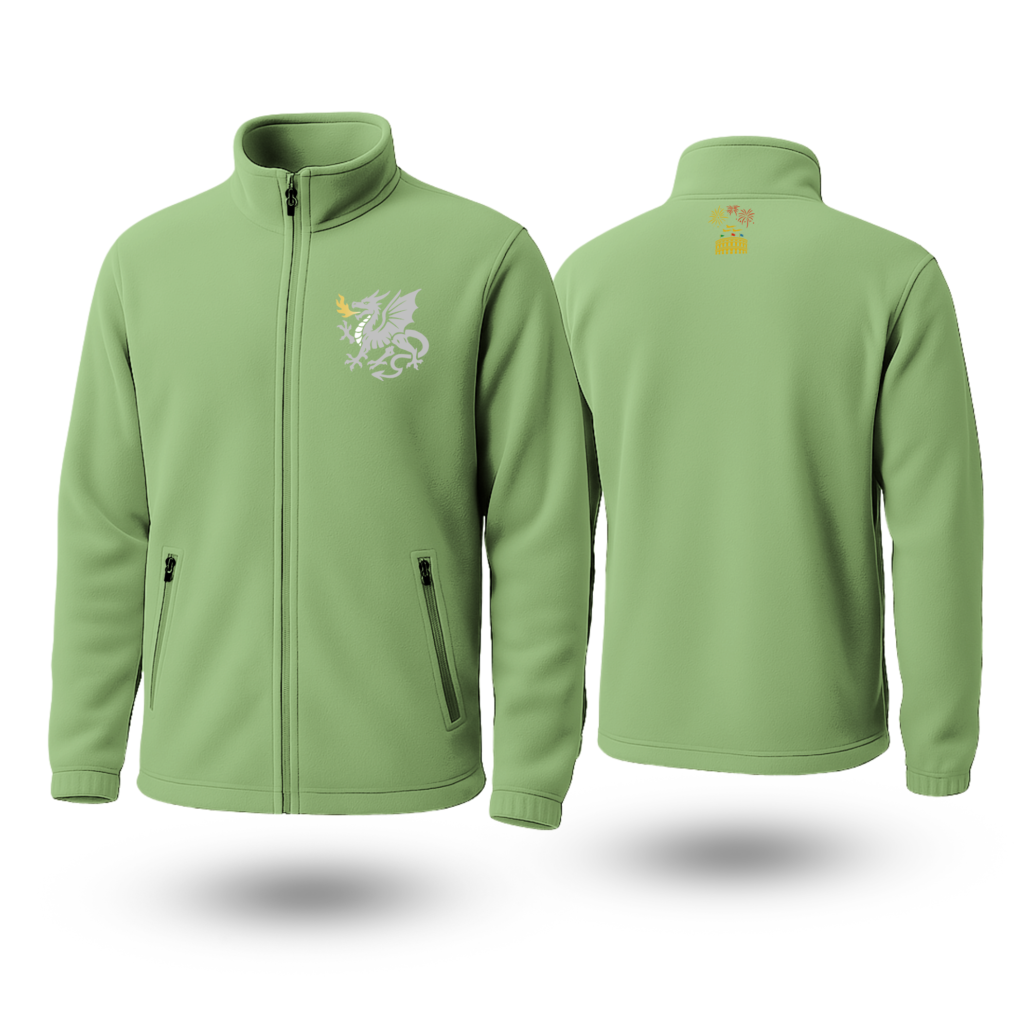 Silver Dragon Black Fleece Zipper