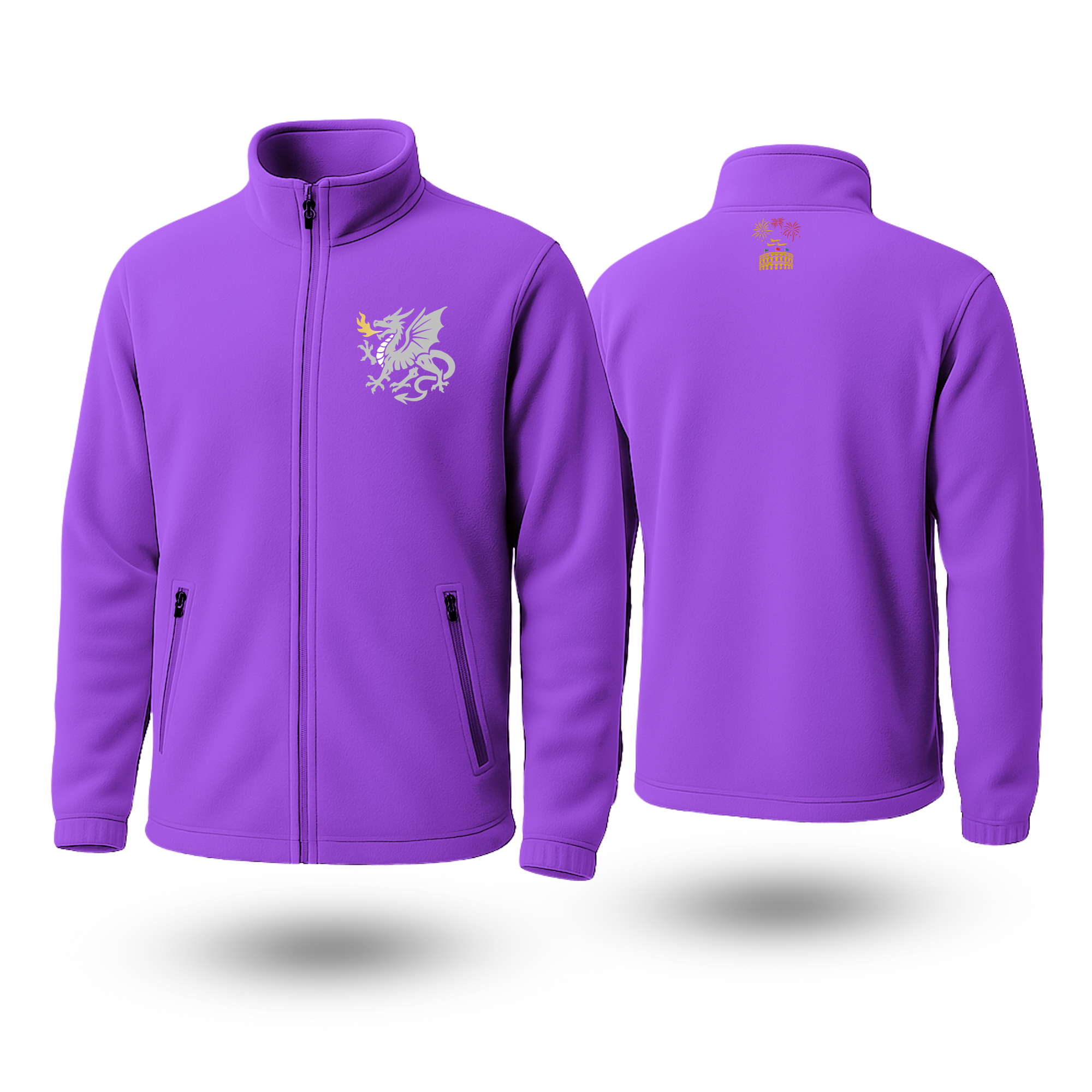 Silver Dragon Black Fleece Zipper