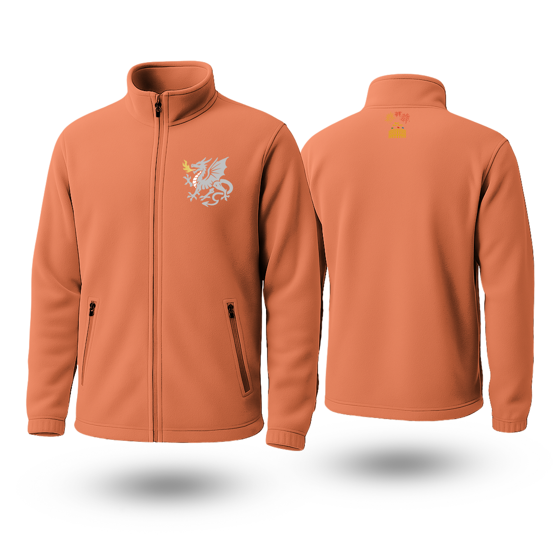 Silver Dragon Black Fleece Zipper