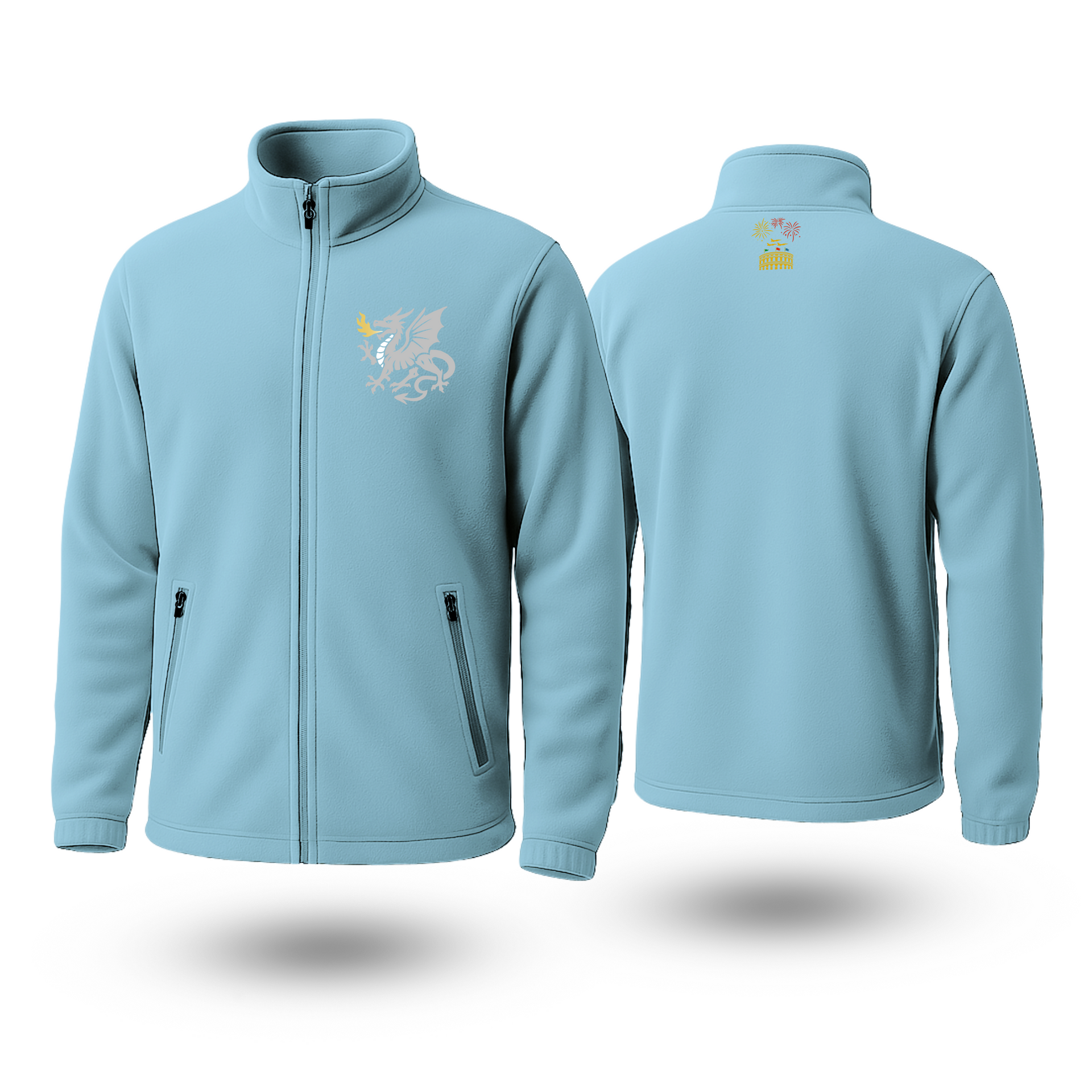 Silver Dragon Black Fleece Zipper