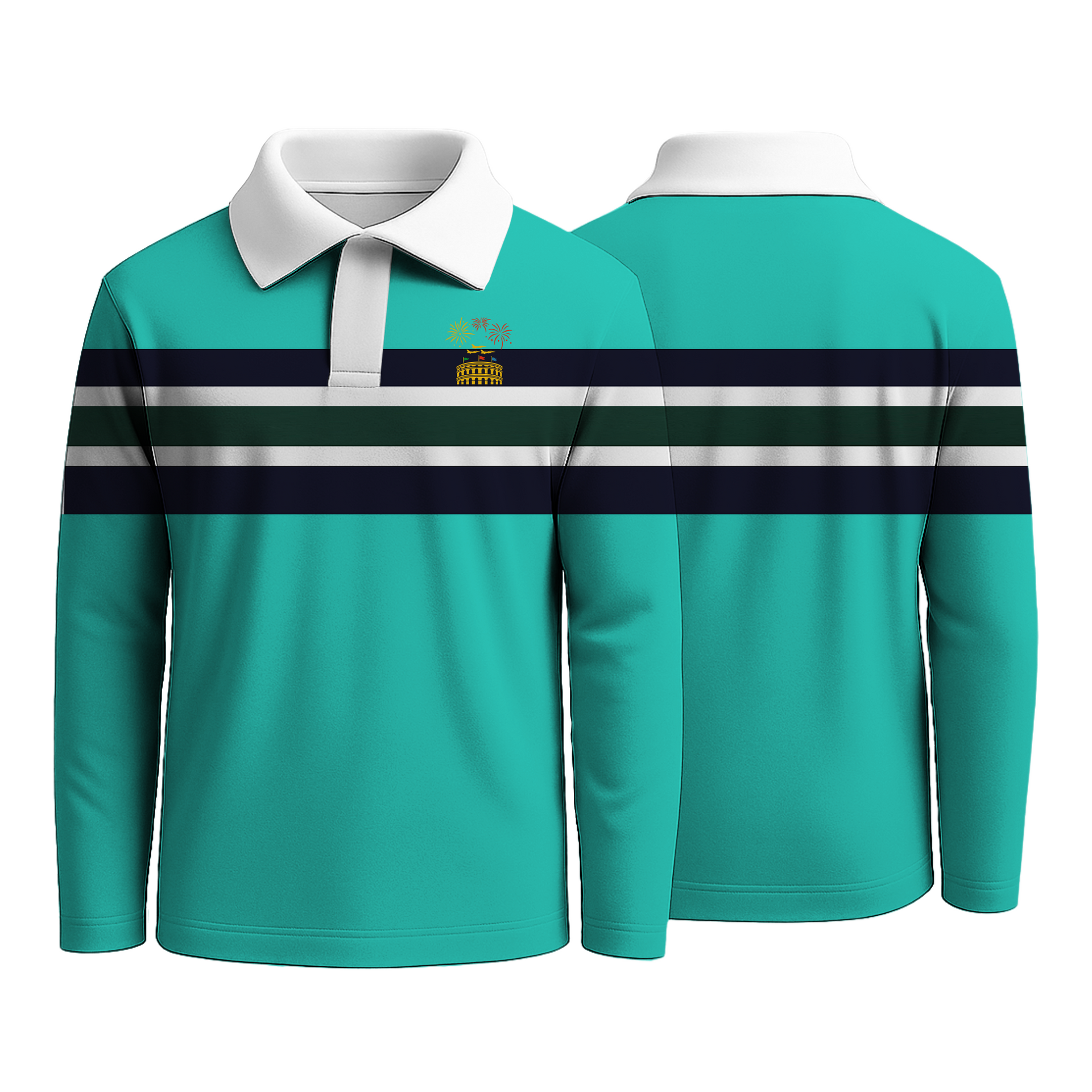 Turquoise Strip Rugby Shirts