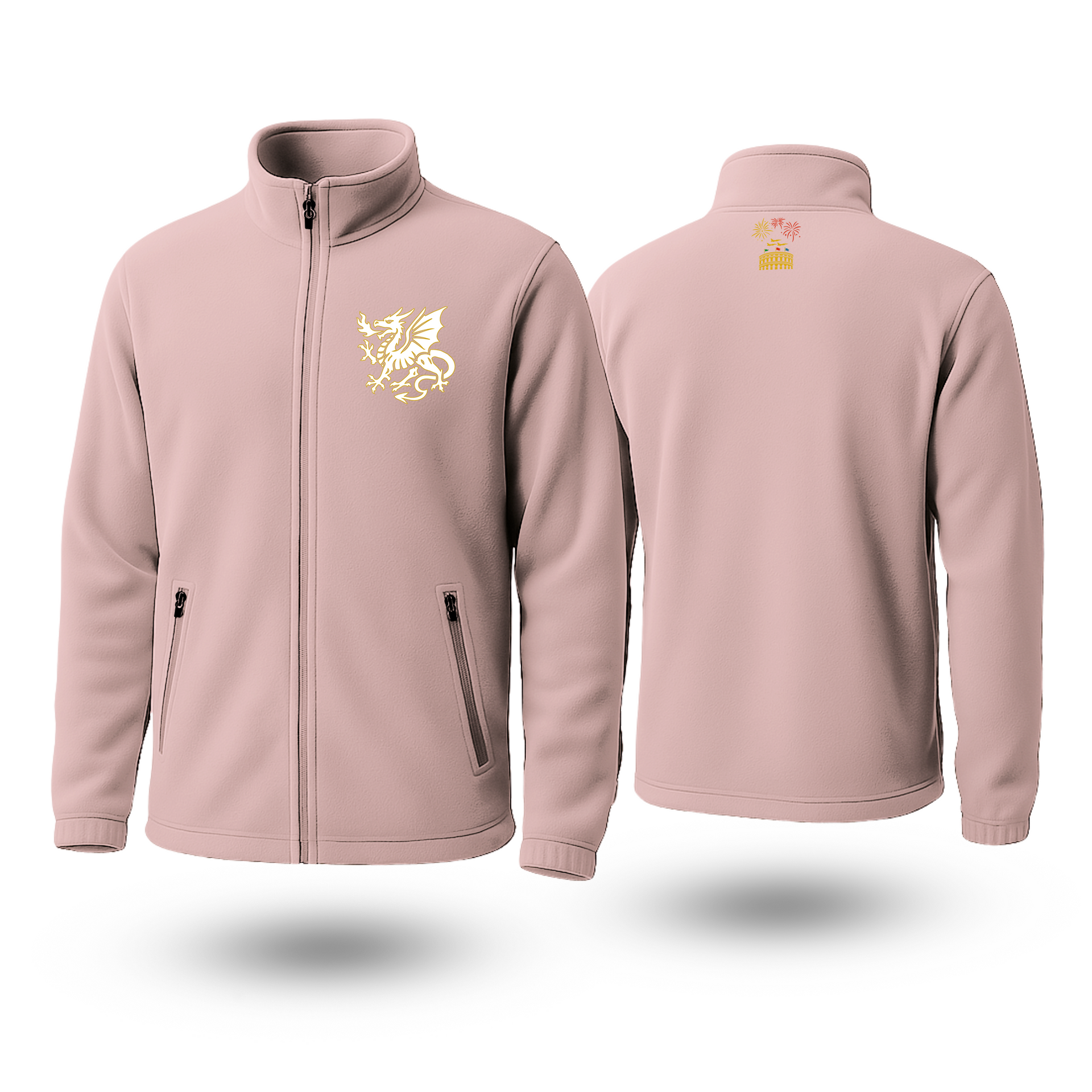 White Dragon Black Fleese Zipper